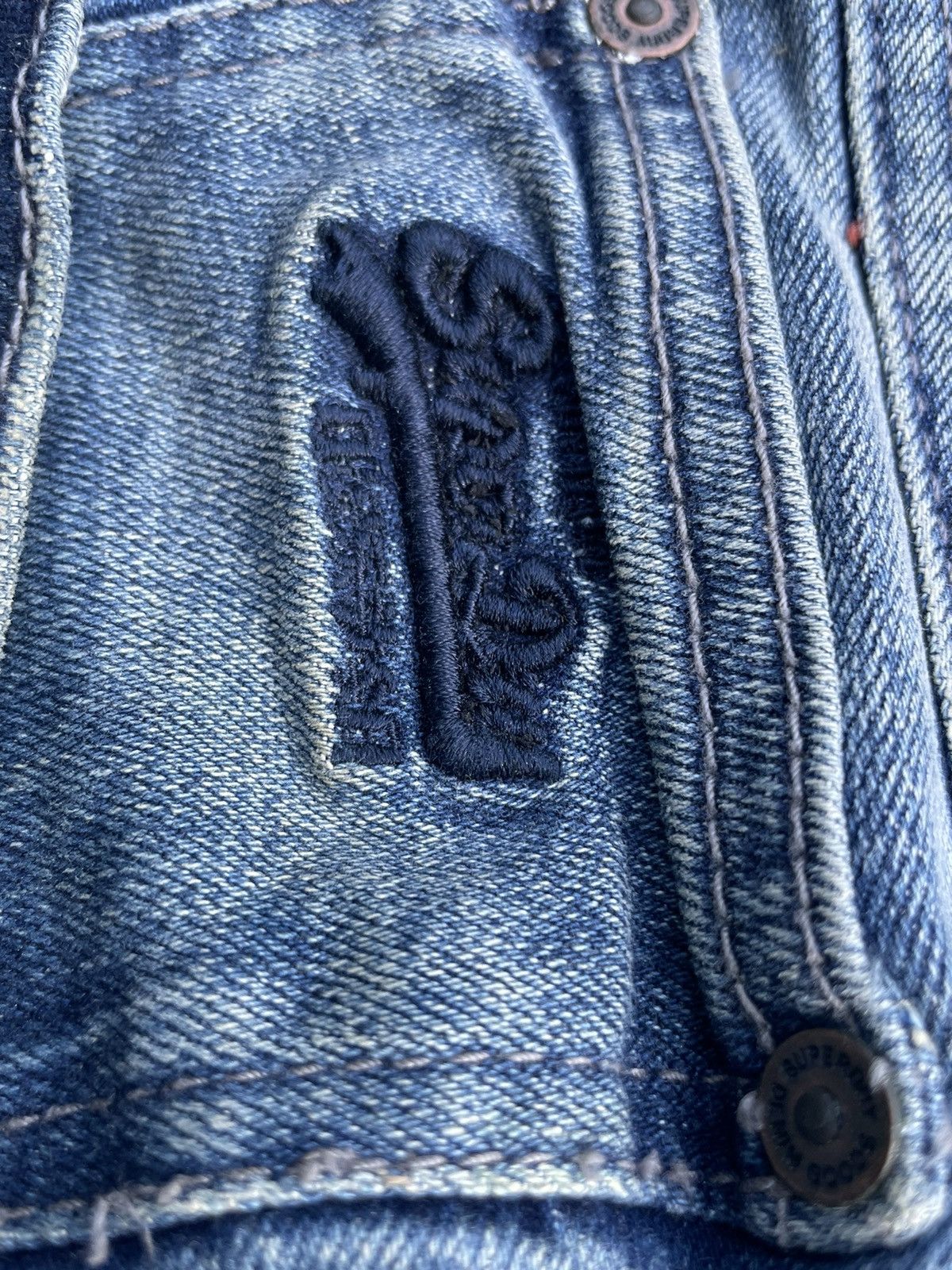 Japanese Brand Superdry Loose Slim Fit Distresed Denim Size US 35 - 21 Thumbnail