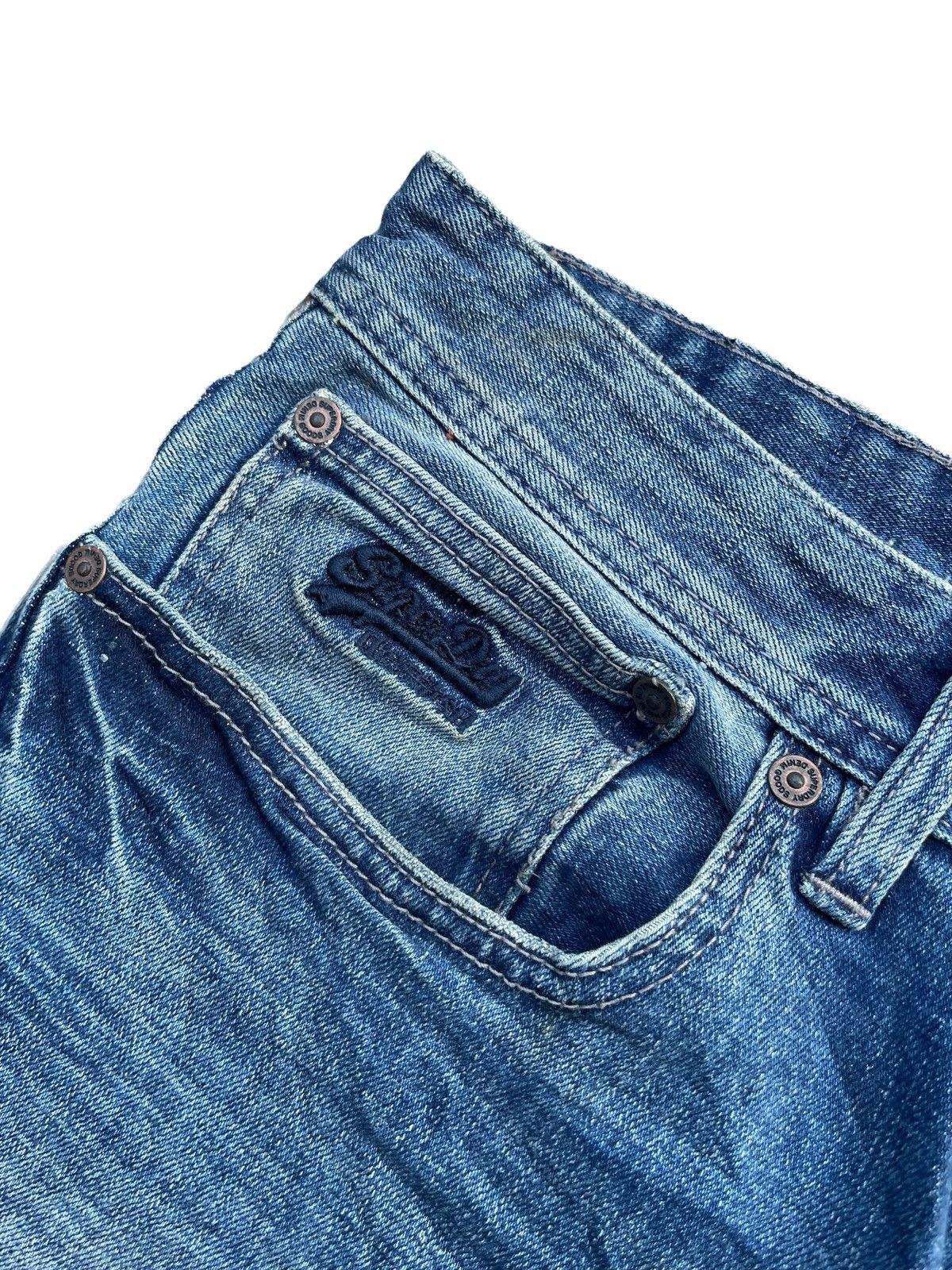 Japanese Brand Superdry Loose Slim Fit Distresed Denim Size US 35 - 7 Thumbnail