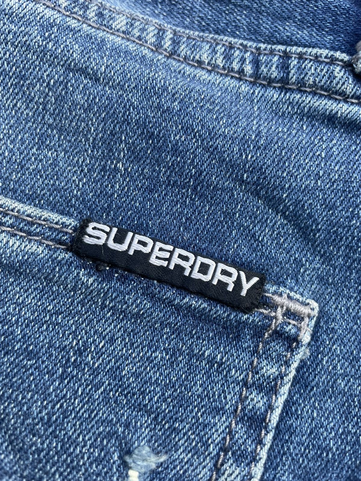 Japanese Brand Superdry Loose Slim Fit Distresed Denim Size US 35 - 13 Thumbnail
