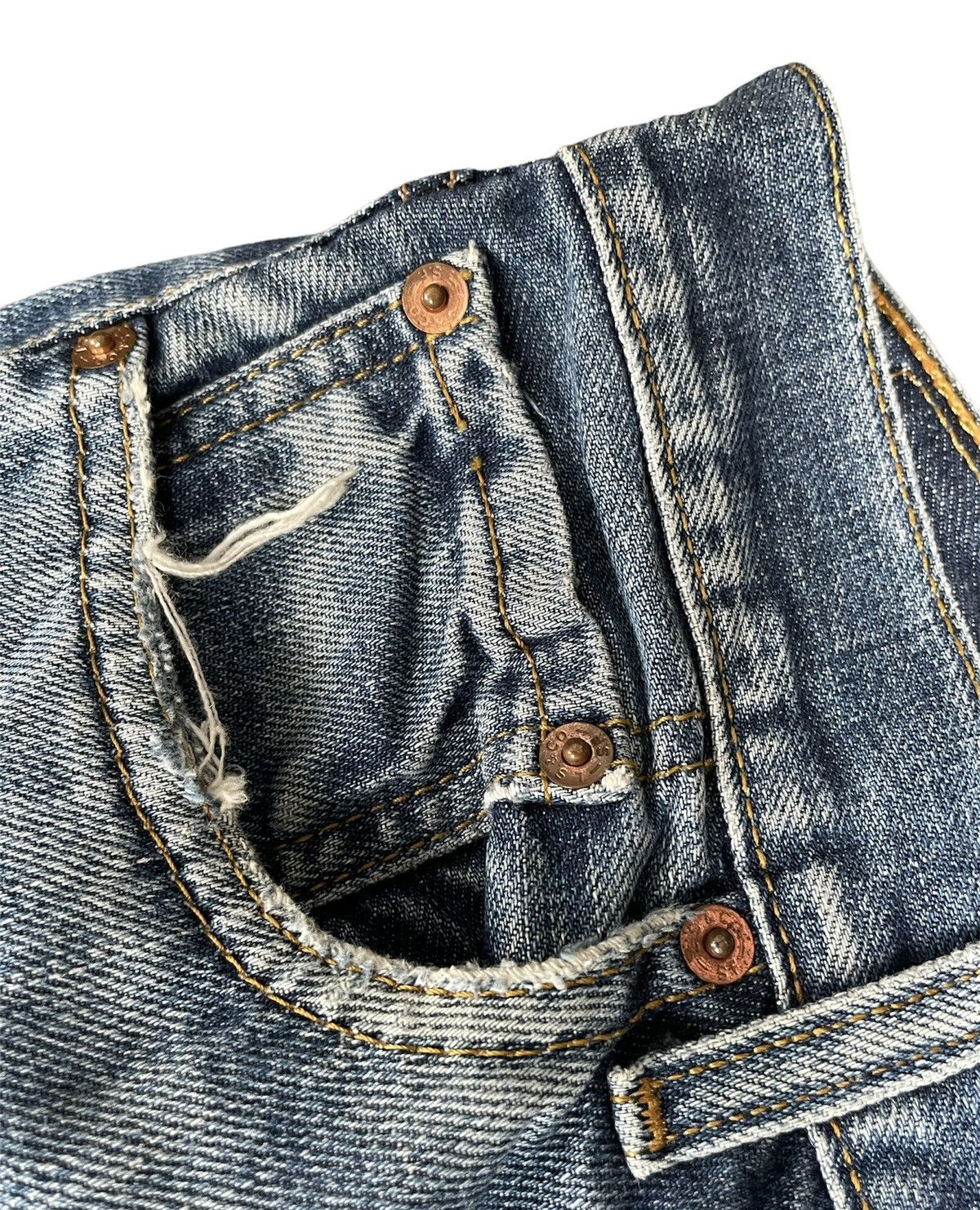 Levi's Levis 505 e 1999 Aging Distressed Denim Size US 31 - 7 Thumbnail