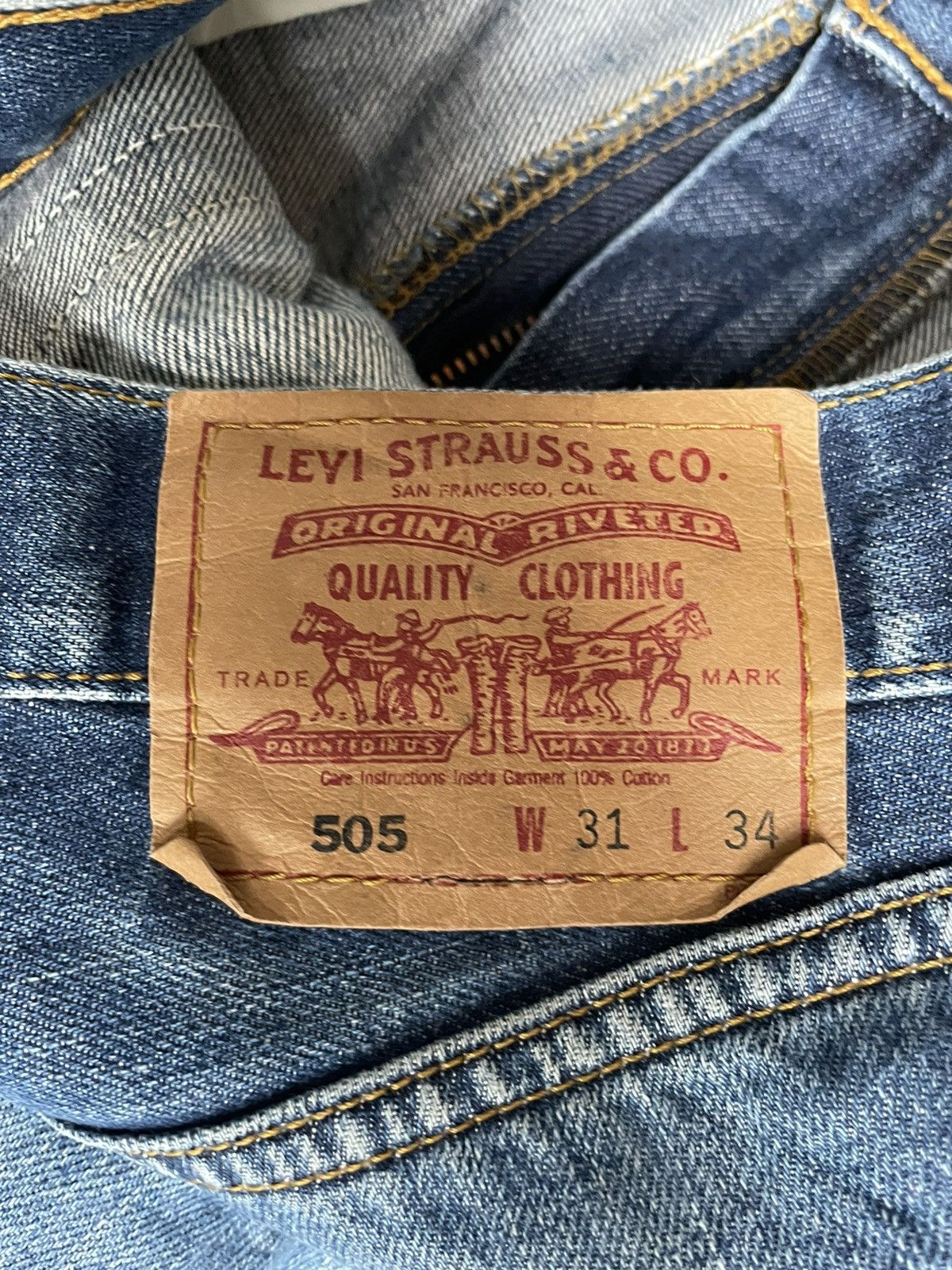 Levi's Levis 505 e 1999 Aging Distressed Denim Size US 31 - 11 Thumbnail