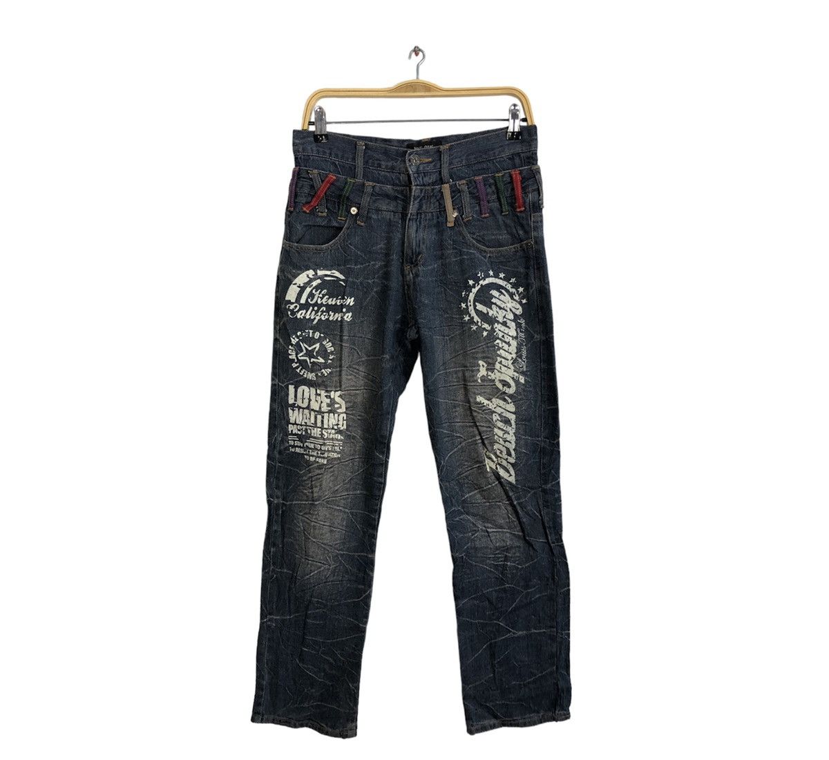 Japanese Brand Nylaus Bail Ling Double Waist Whisker Denim