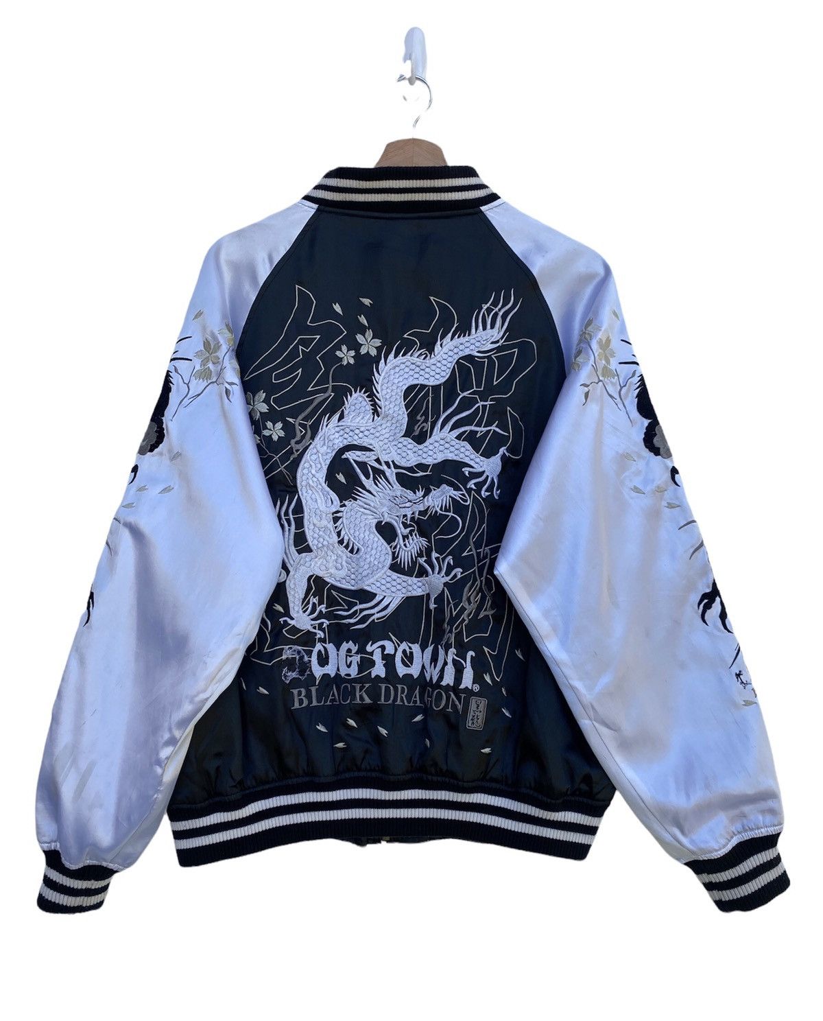 image of Dogtown x Sukajan Souvenir Jacket Japan Souvenir Sukajan Jacket Dog Town Black Dragon in Black/Whit