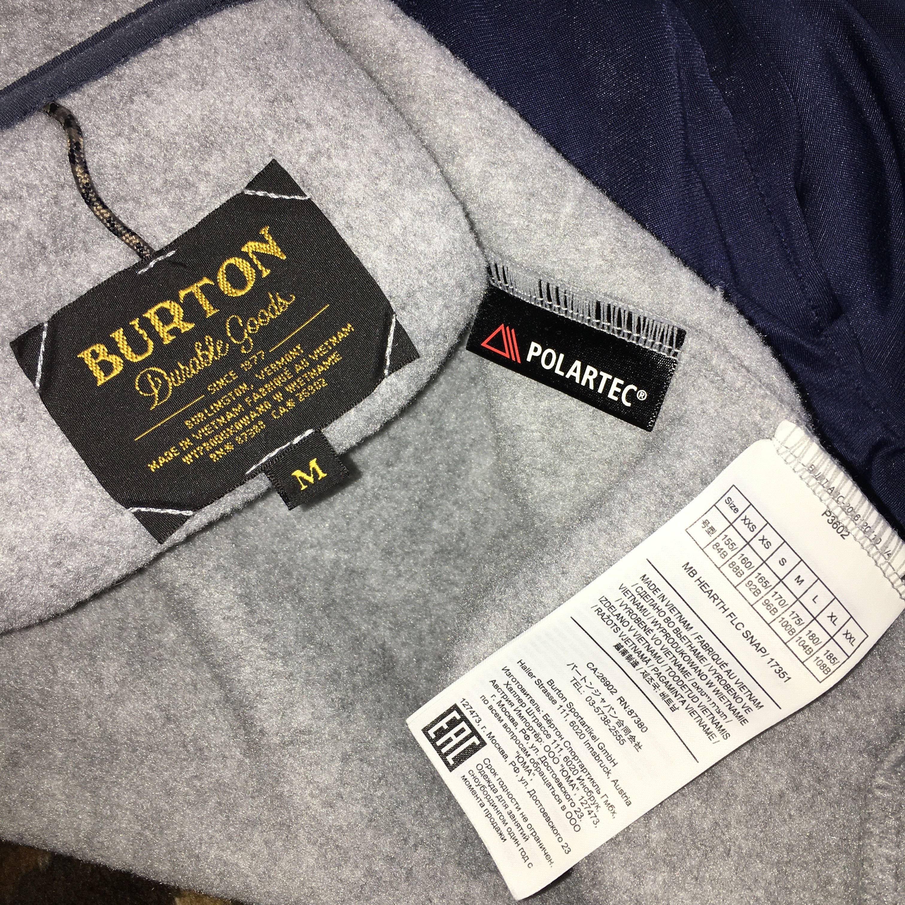 Burton MB Hearth Fleece Snap Polartec Bandana Jacket Size L Size US L / EU 52-54 / 3 - 6 Thumbnail