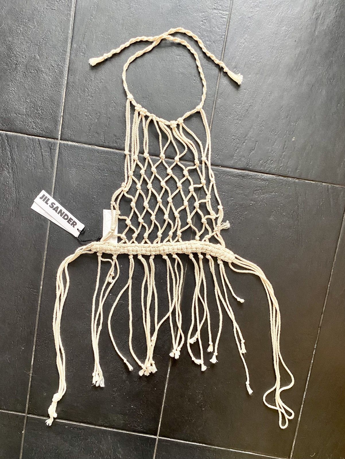 jil sander runway macramé top accessory