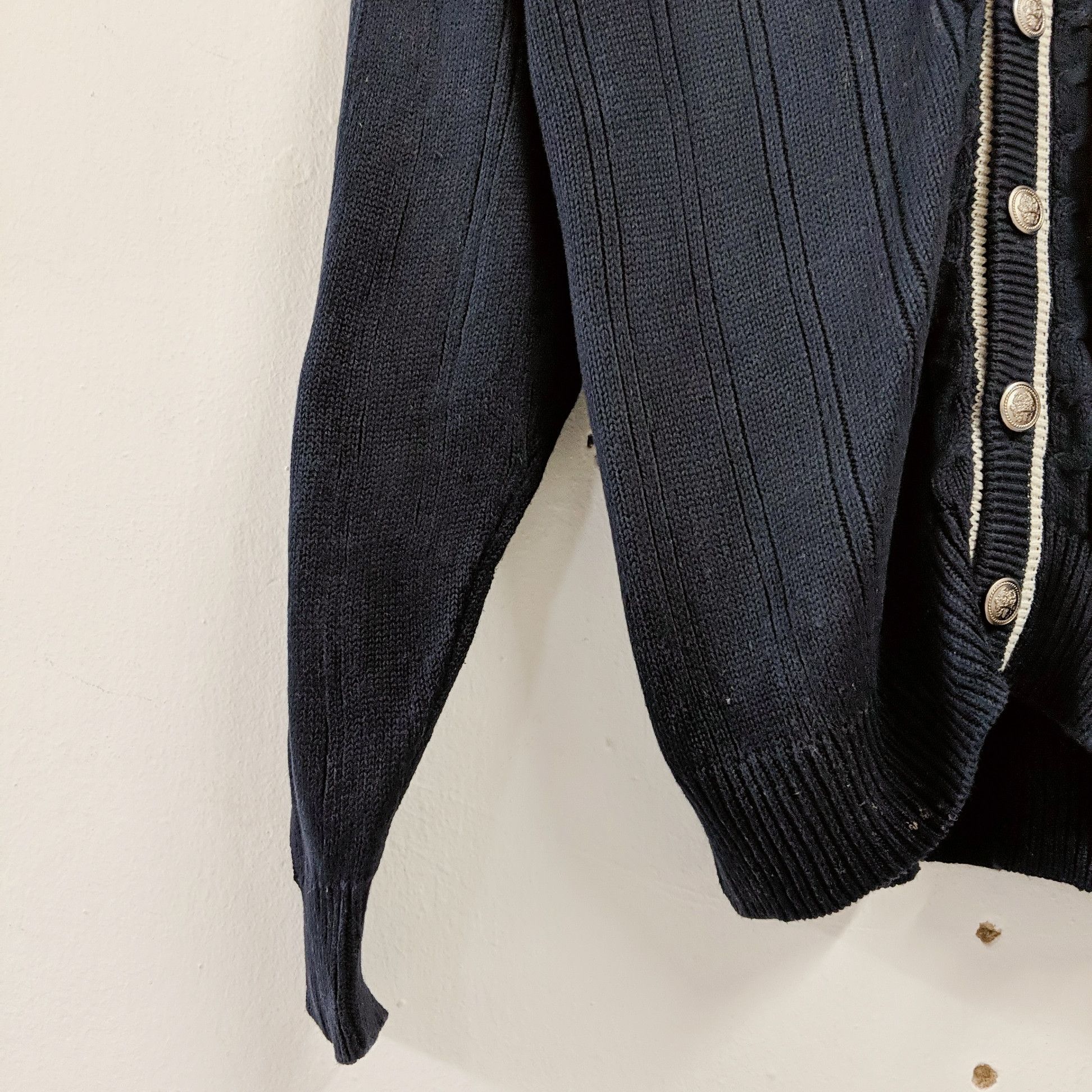 Aran Isles Knitwear × Japanese Brand × Vintage Vintage IVY-BROTHERS Stripe Knitwear Cardigan Size US M / EU 48-50 / 2 - 2 Thumbnail