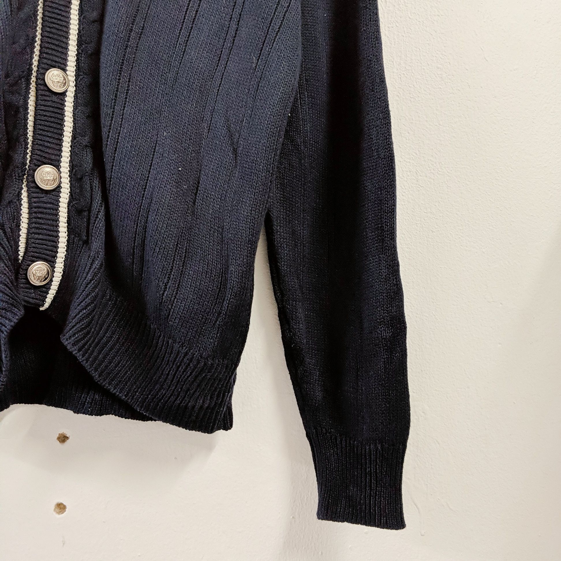 Aran Isles Knitwear × Japanese Brand × Vintage Vintage IVY-BROTHERS Stripe Knitwear Cardigan Size US M / EU 48-50 / 2 - 3 Thumbnail