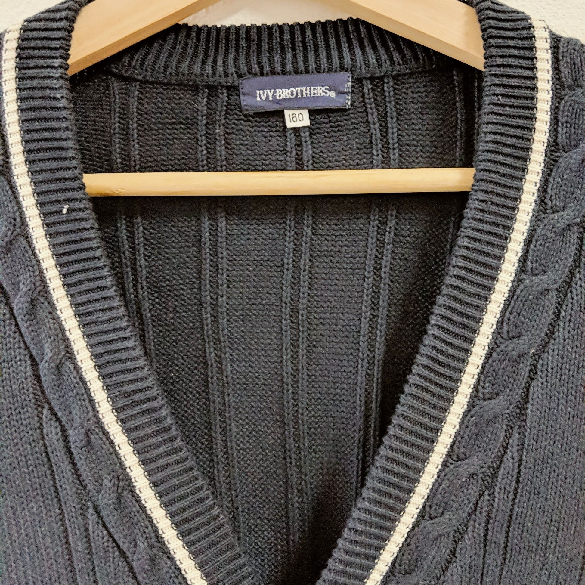 Aran Isles Knitwear × Japanese Brand × Vintage Vintage IVY-BROTHERS Stripe Knitwear Cardigan Size US M / EU 48-50 / 2 - 6 Thumbnail