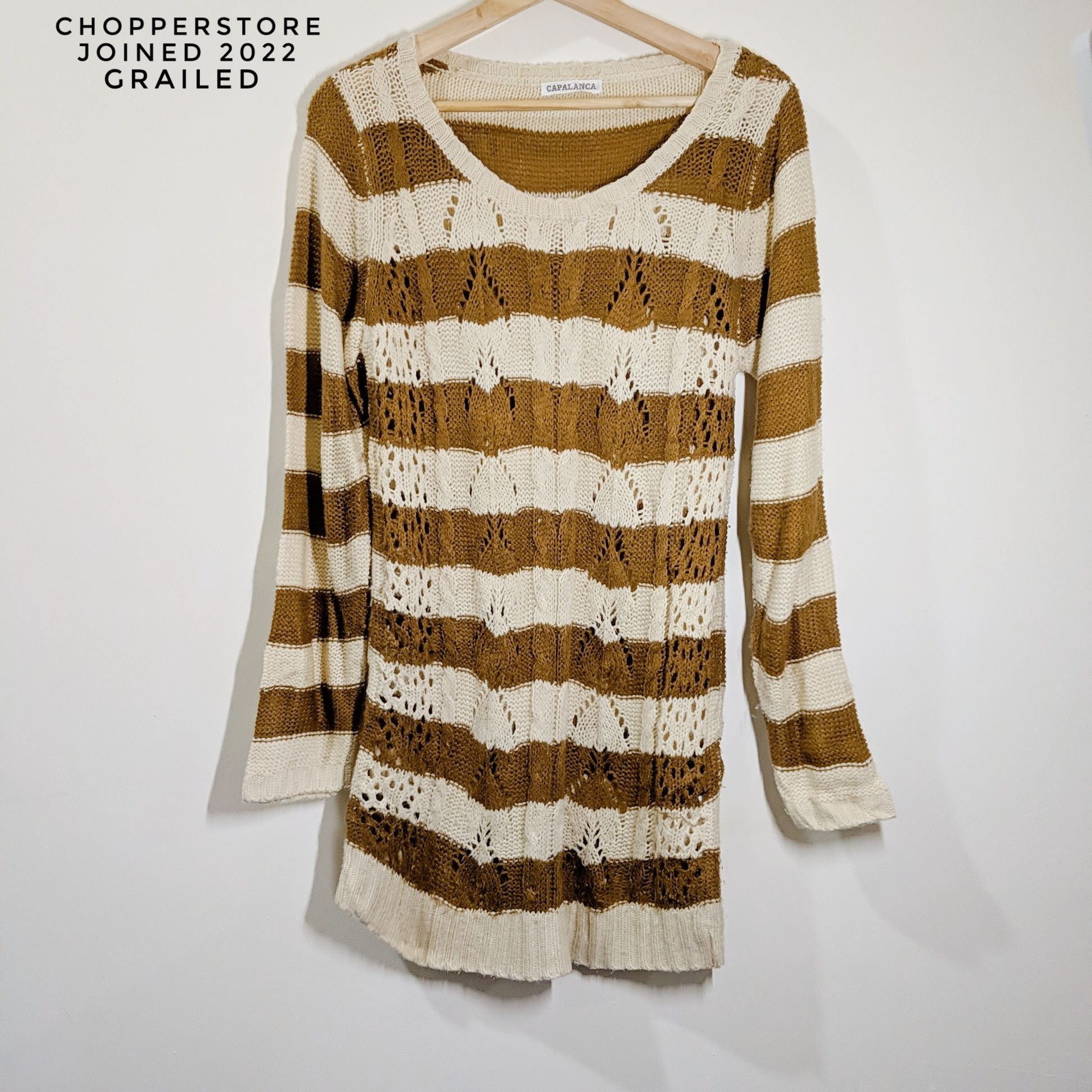 Japanese Brand Vintage Capalanca Knitwear Stripe Jumper Size US S / EU 44-46 / 1 - 1 Thumbnail
