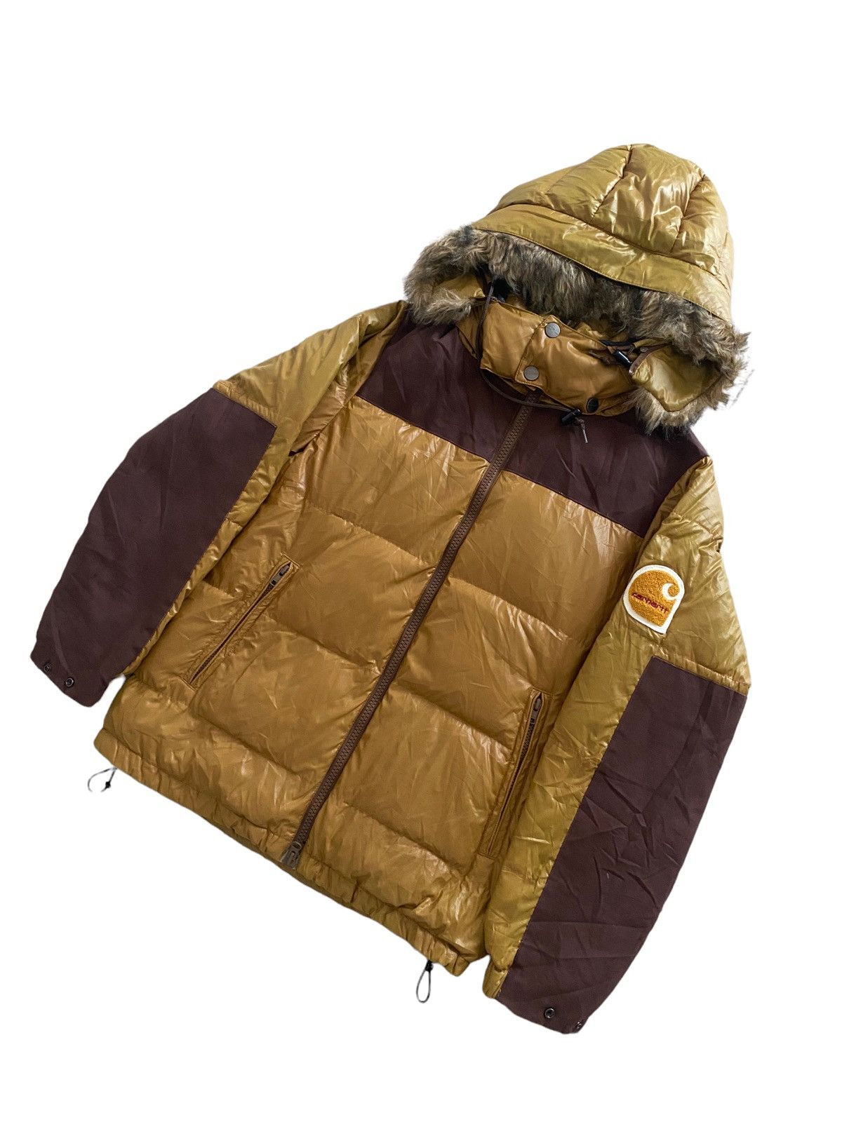 Carhartt Vintage Carhart Sofileta Down Puffer Jacket desgin Hoodie Size US L / EU 52-54 / 3 - 1 Thumbnail