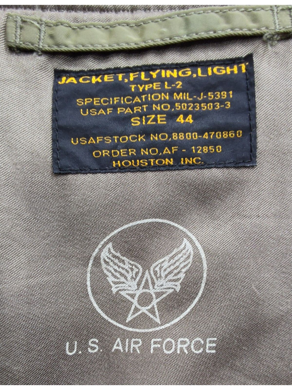 Buzz Rickson's U.S Forces L-2 Flight Jacket Houston Military Inc Size US M / EU 48-50 / 2 - 7 Thumbnail
