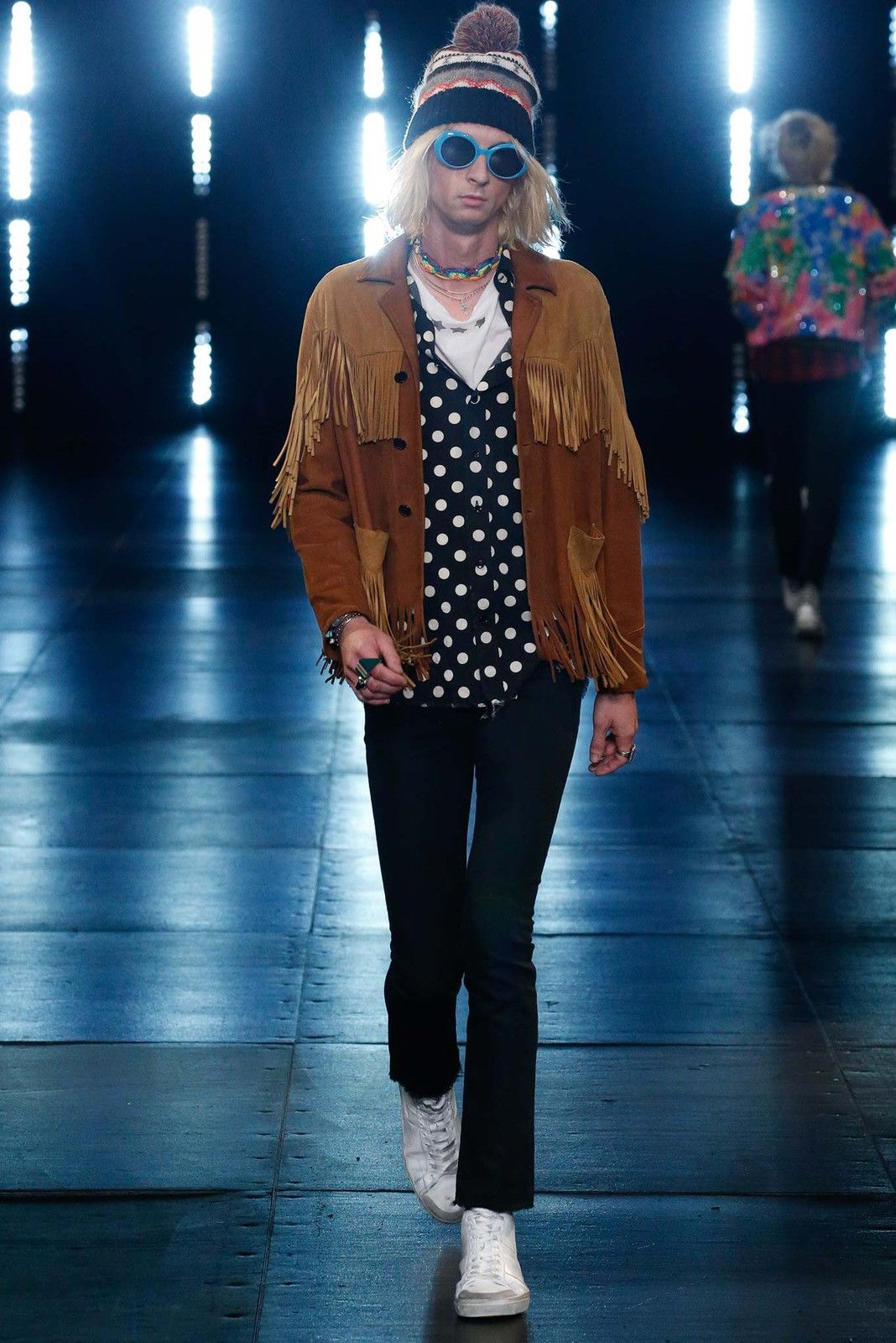 image of Saint Laurent Paris Ss16 Saint Laurent Ss16 Star Sleeveless Tee T Shirt Hedi in Black (Size Medium)