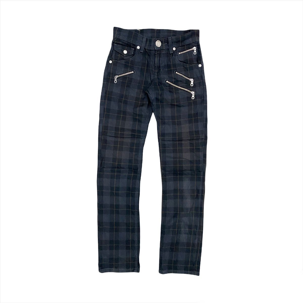 Japanese Brand × Lee × Seditionaries CHECKERED LEE BUCKLE BACK MULTI ZIPPER BONDAGE PANT Size US 27 - 1 Thumbnail