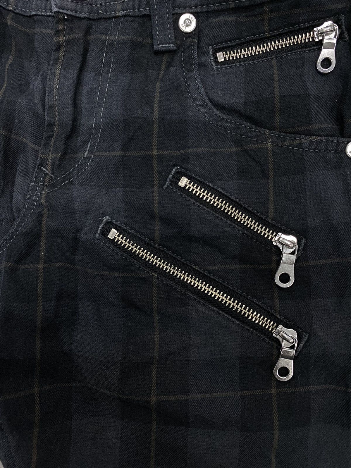Japanese Brand × Lee × Seditionaries CHECKERED LEE BUCKLE BACK MULTI ZIPPER BONDAGE PANT Size US 27 - 7 Thumbnail