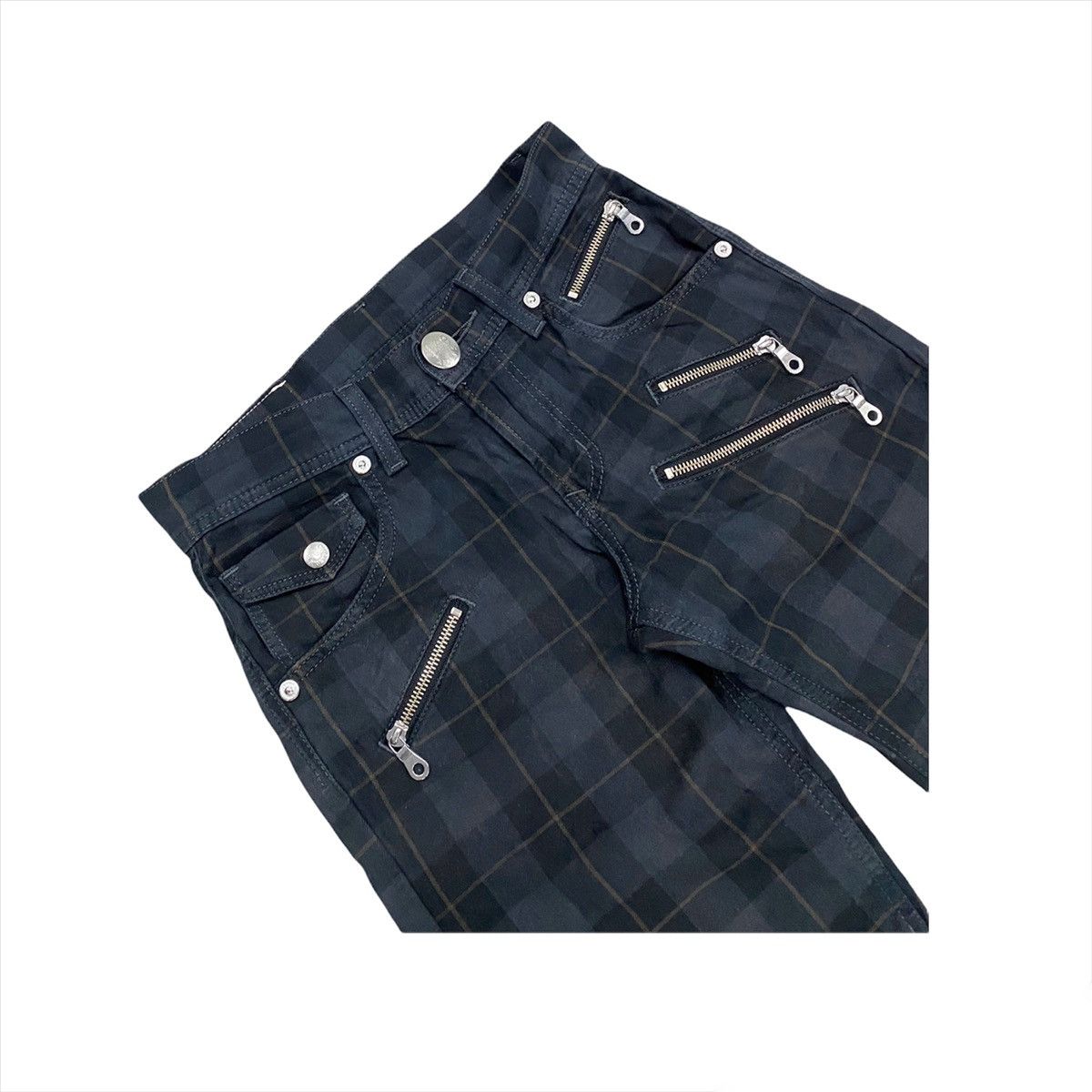 Japanese Brand × Lee × Seditionaries CHECKERED LEE BUCKLE BACK MULTI ZIPPER BONDAGE PANT Size US 27 - 4 Thumbnail