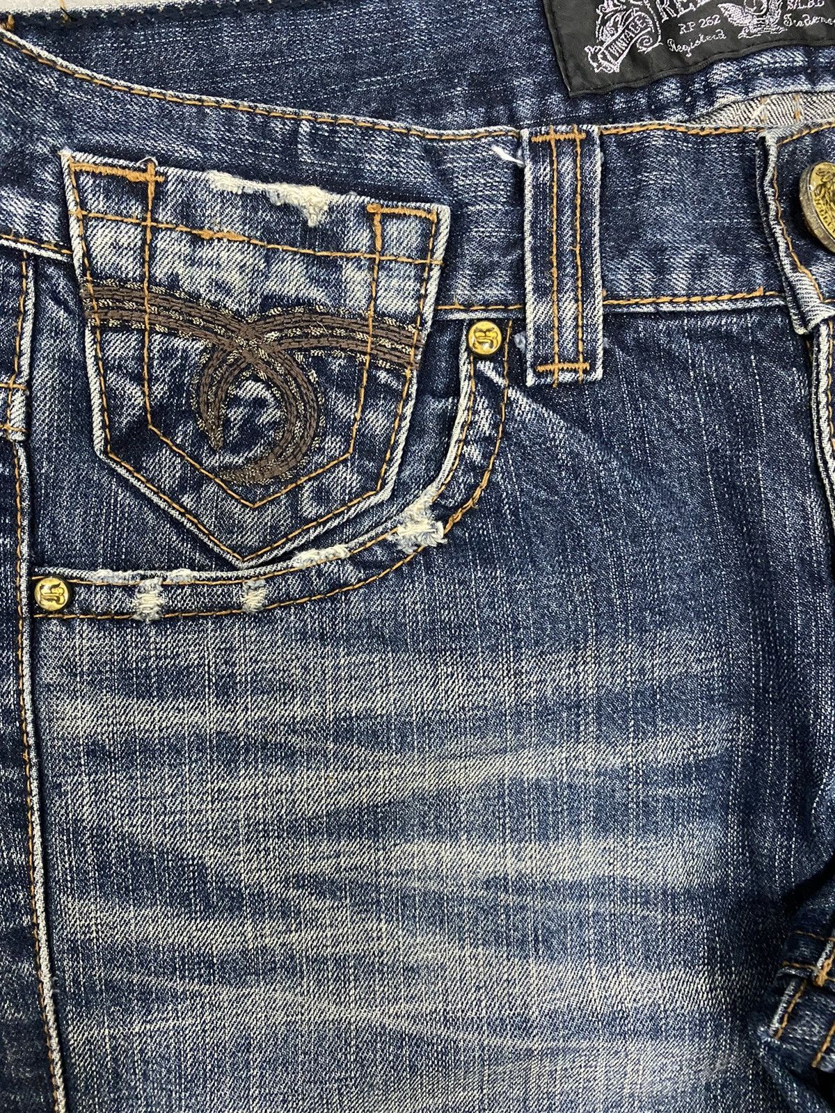 Hysteric Glamour × Japanese Brand VINTAGE RED PEPPER SPELL OUT DISTRESSED DENIM PANT Size US 30 / EU 46 - 6 Thumbnail