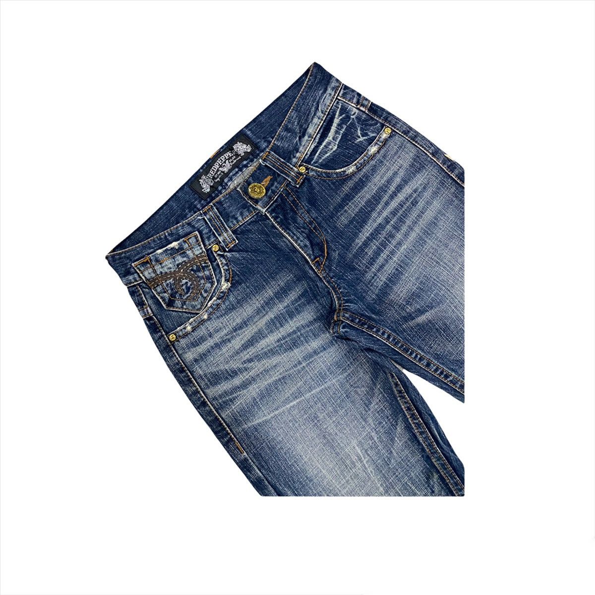 Hysteric Glamour × Japanese Brand VINTAGE RED PEPPER SPELL OUT DISTRESSED DENIM PANT Size US 30 / EU 46 - 4 Thumbnail