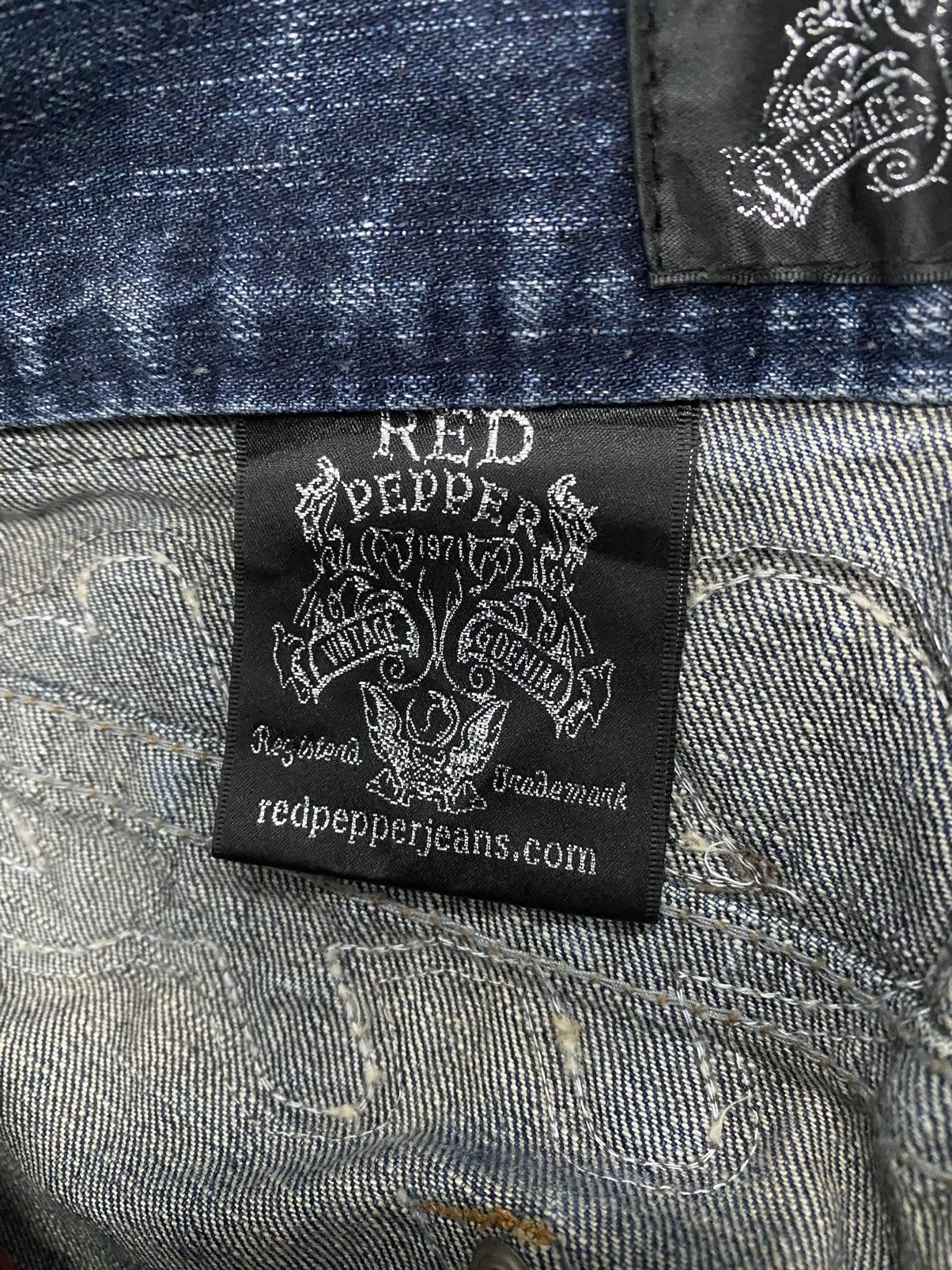 Hysteric Glamour × Japanese Brand VINTAGE RED PEPPER SPELL OUT DISTRESSED DENIM PANT Size US 30 / EU 46 - 10 Thumbnail