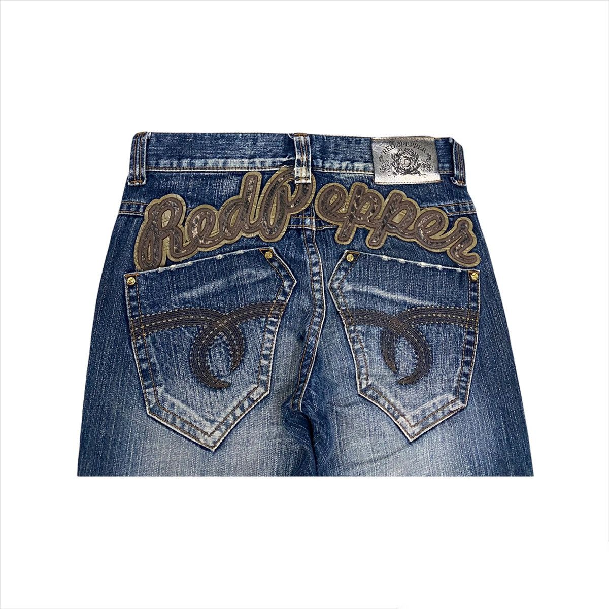 Hysteric Glamour × Japanese Brand VINTAGE RED PEPPER SPELL OUT DISTRESSED DENIM PANT Size US 30 / EU 46 - 5 Thumbnail