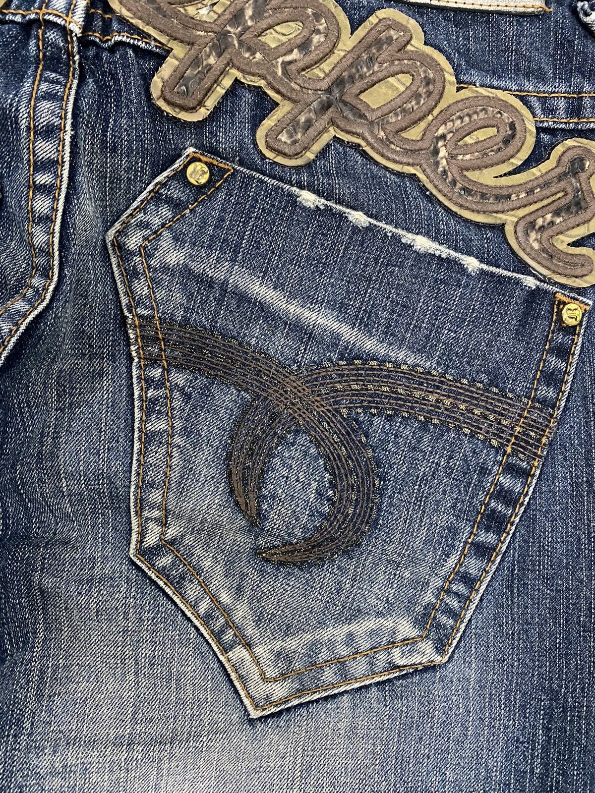 Hysteric Glamour × Japanese Brand VINTAGE RED PEPPER SPELL OUT DISTRESSED DENIM PANT Size US 30 / EU 46 - 8 Thumbnail