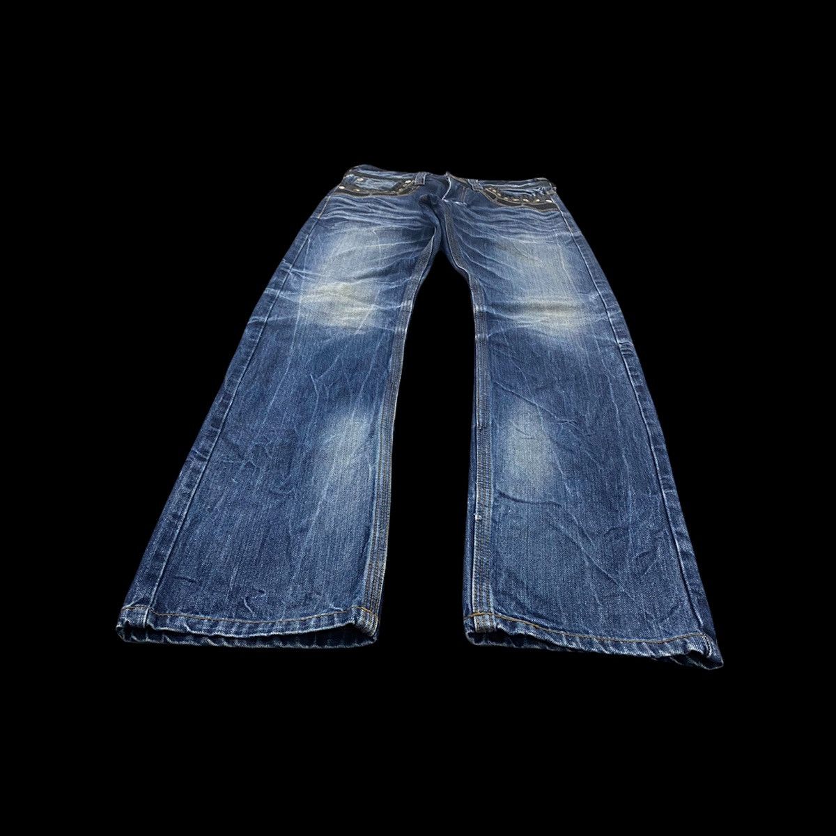 Japanese Brand DISTRESSED RED PEPPER STUDDED PUNK DENIM PANT Size US 30 / EU 46 - 3 Thumbnail