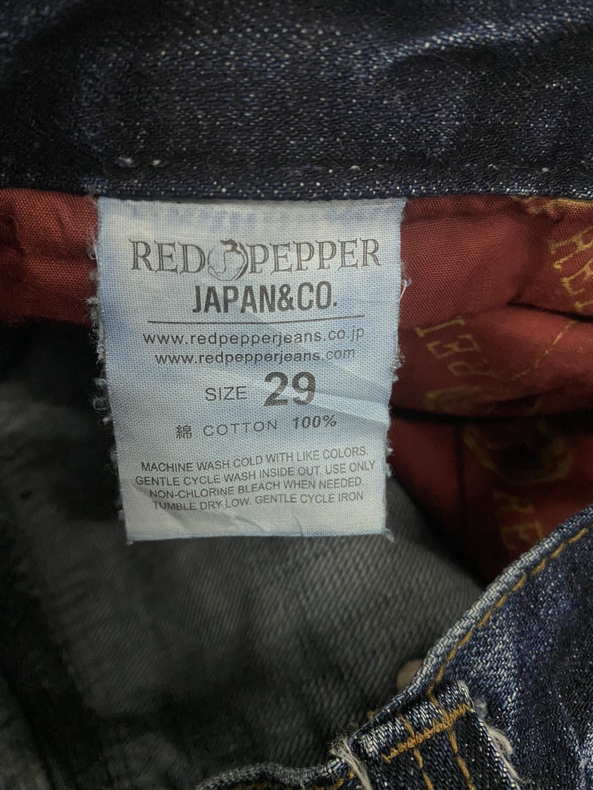 Japanese Brand DISTRESSED RED PEPPER STUDDED PUNK DENIM PANT Size US 30 / EU 46 - 9 Thumbnail