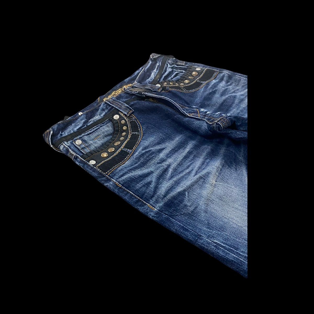Japanese Brand DISTRESSED RED PEPPER STUDDED PUNK DENIM PANT Size US 30 / EU 46 - 4 Thumbnail