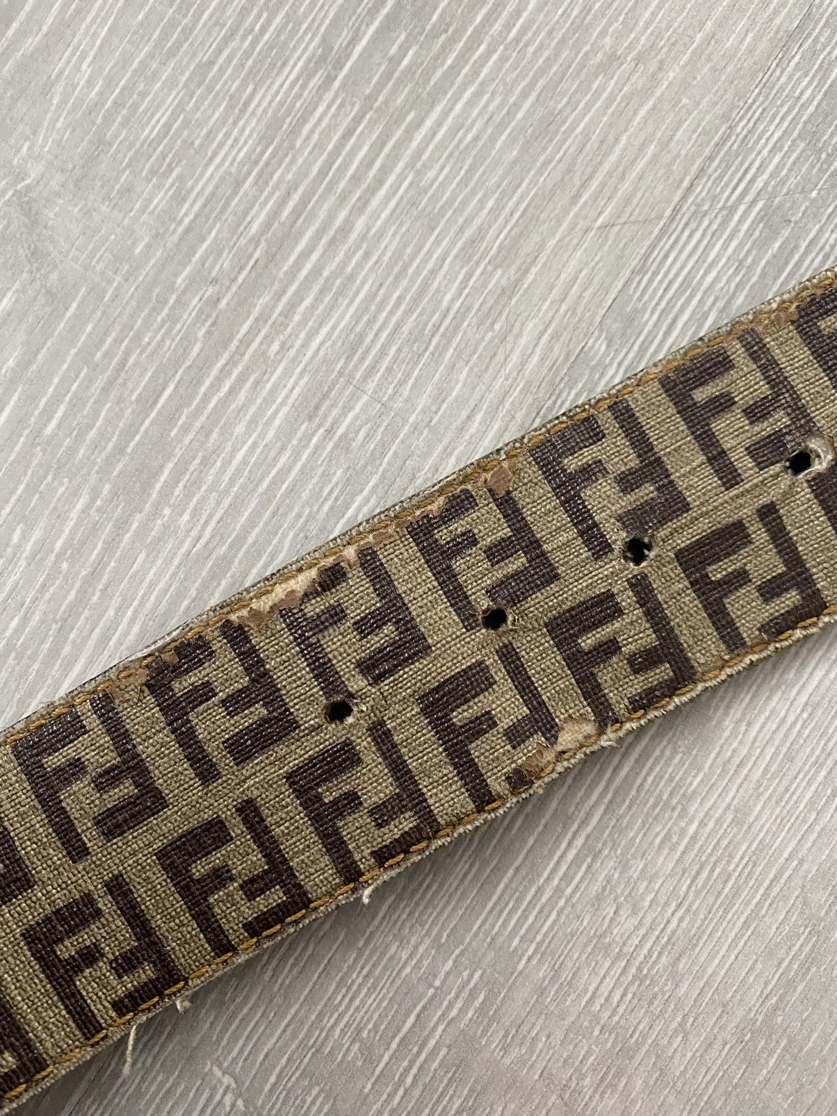 Fendi Fendi brown belt monogram vintage big buckle Size 36 - 6 Thumbnail