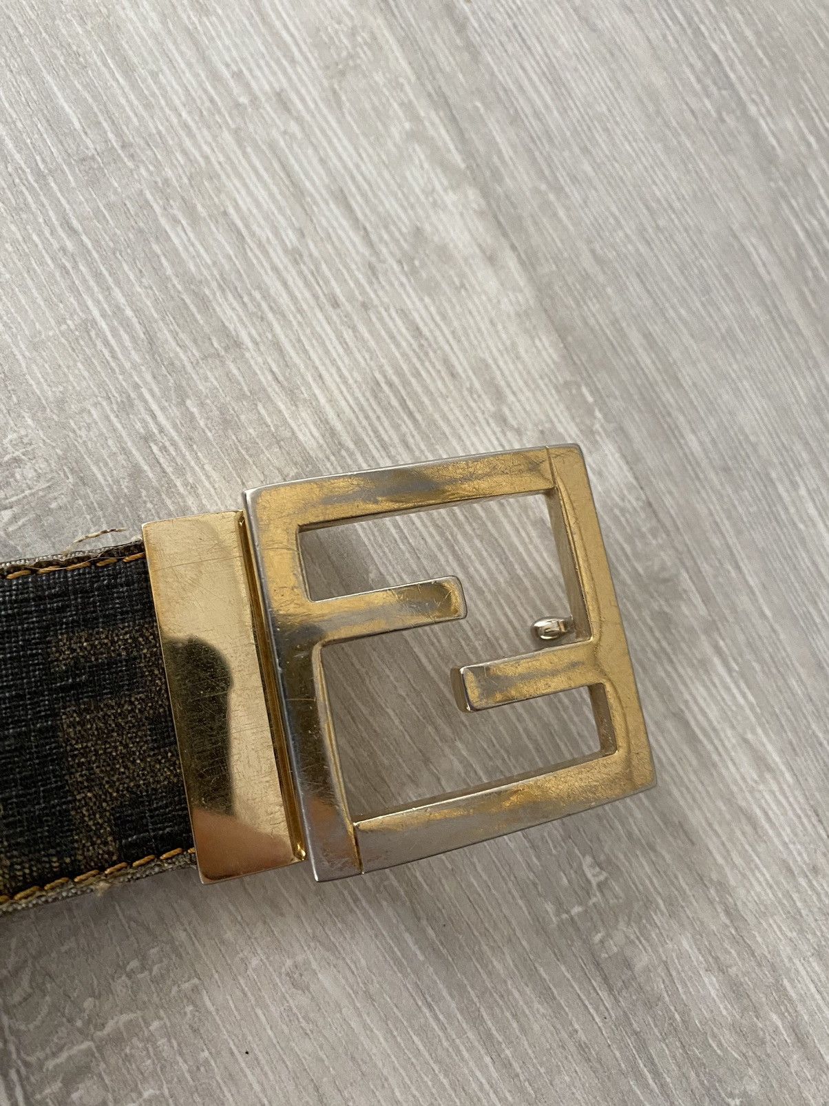 Fendi Fendi brown belt monogram vintage big buckle Size 36 - 5 Thumbnail