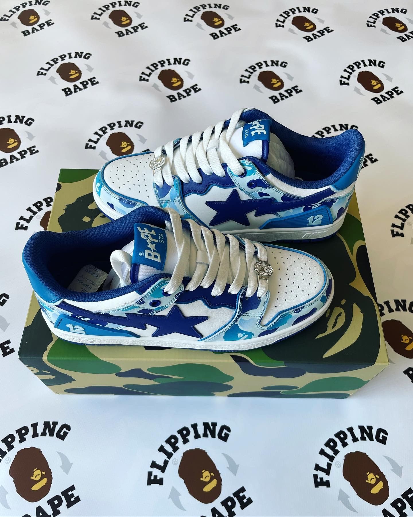 Pre-owned Bape China 12th Anniversary Sk8sta Shoes In Blue