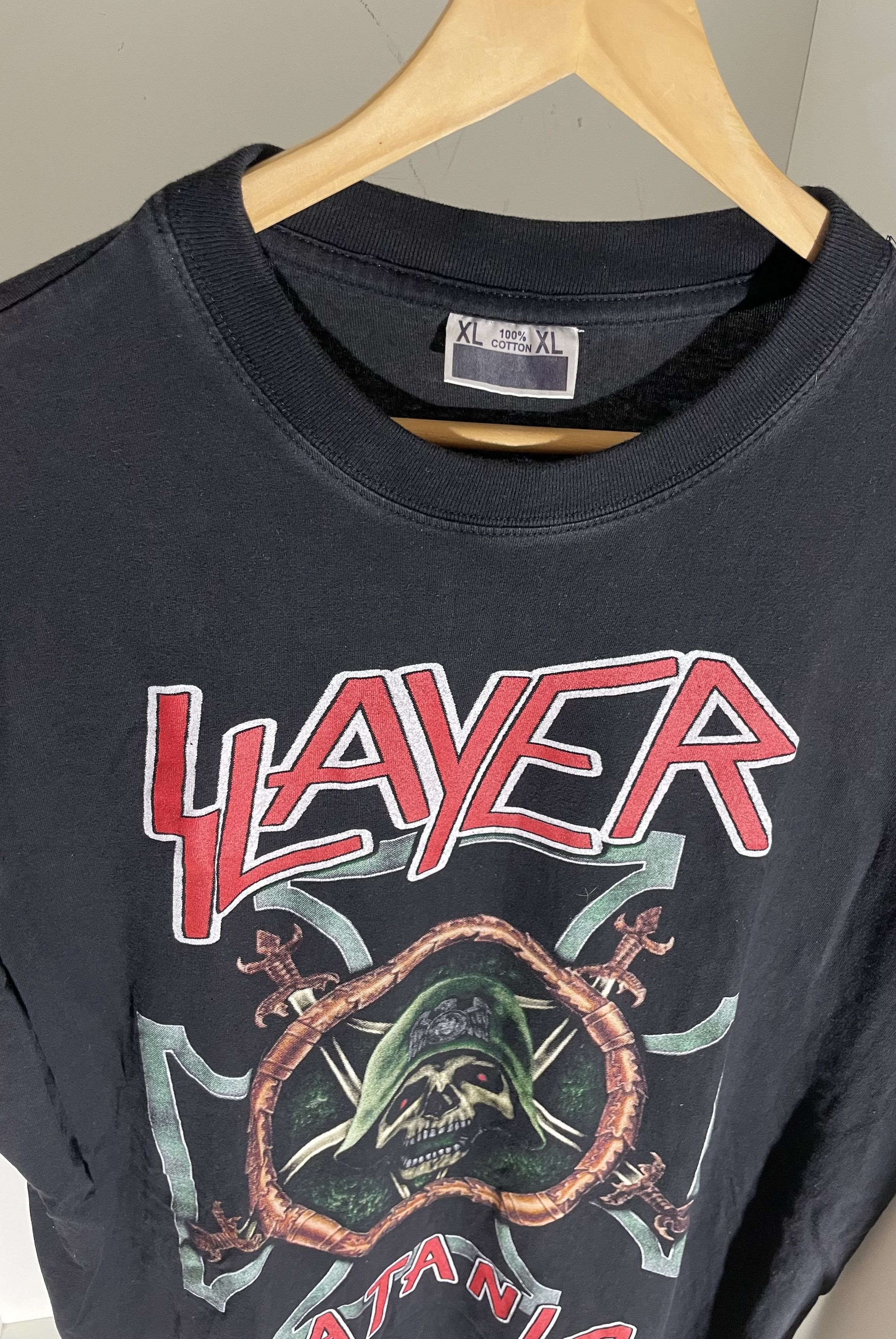 Band Tees Vintage Slayer Slatanic 90s shirt Size US XL / EU 56 / 4 - 2 Thumbnail
