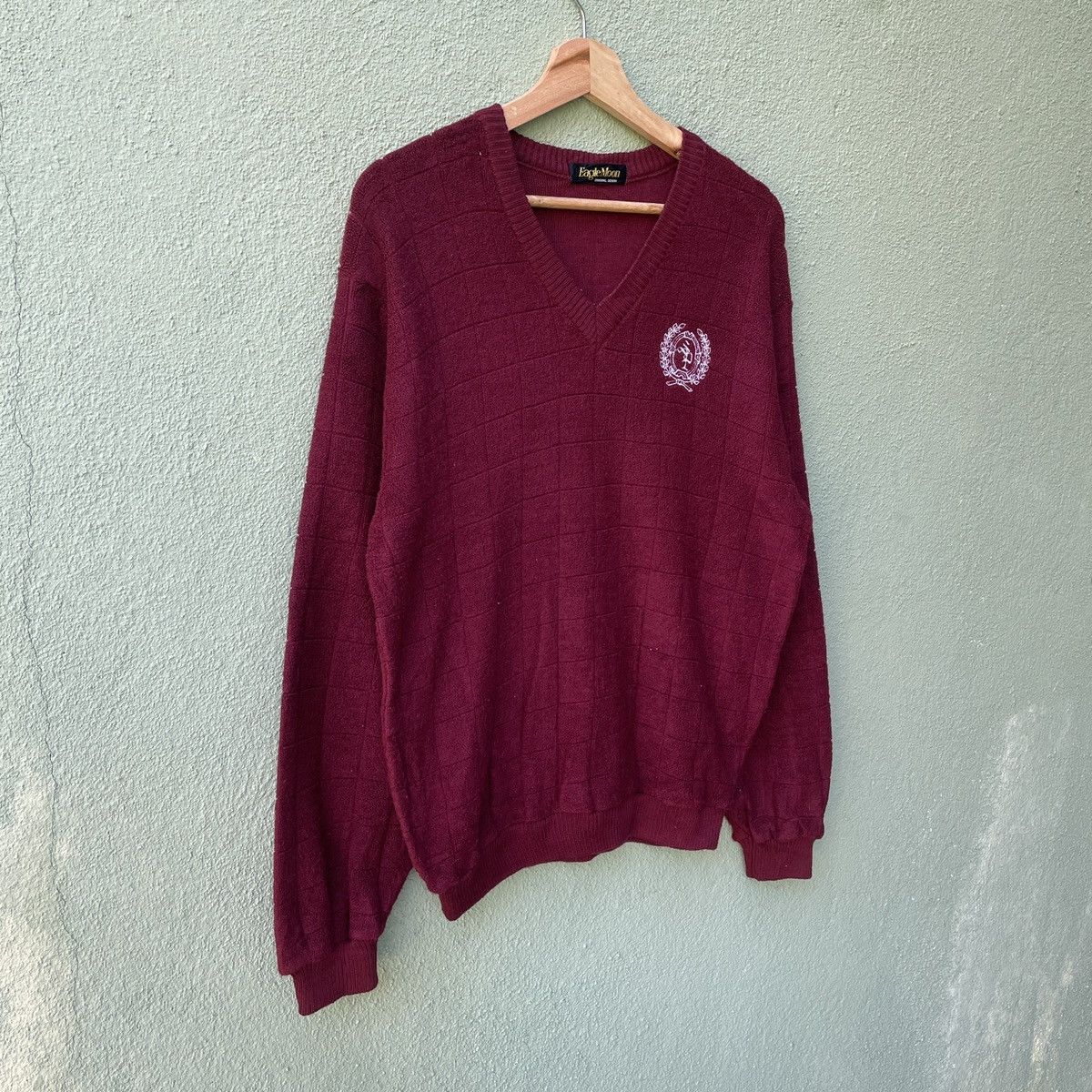 Aran Isles Knitwear Vintage EAGLE MOON V Neck Nice Knitwear Sweater! Size US L / EU 52-54 / 3 - 2 Thumbnail