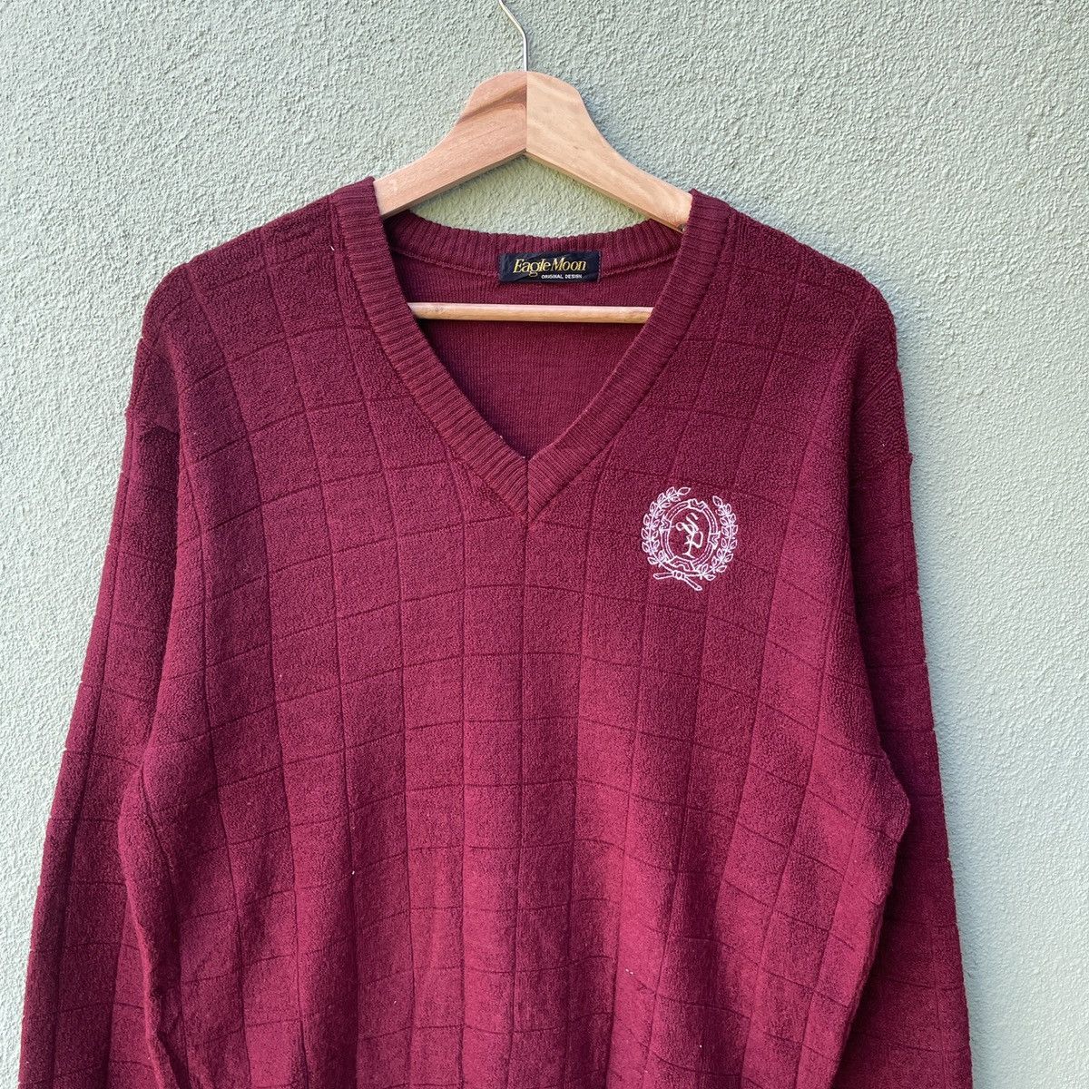 Aran Isles Knitwear Vintage EAGLE MOON V Neck Nice Knitwear Sweater! Size US L / EU 52-54 / 3 - 4 Thumbnail