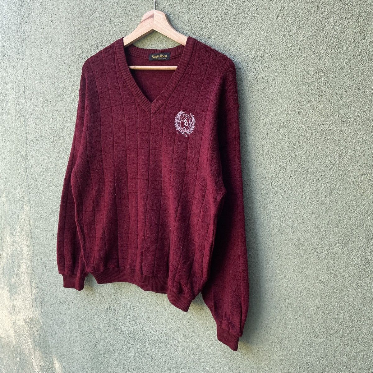 Aran Isles Knitwear Vintage EAGLE MOON V Neck Nice Knitwear Sweater! Size US L / EU 52-54 / 3 - 3 Thumbnail
