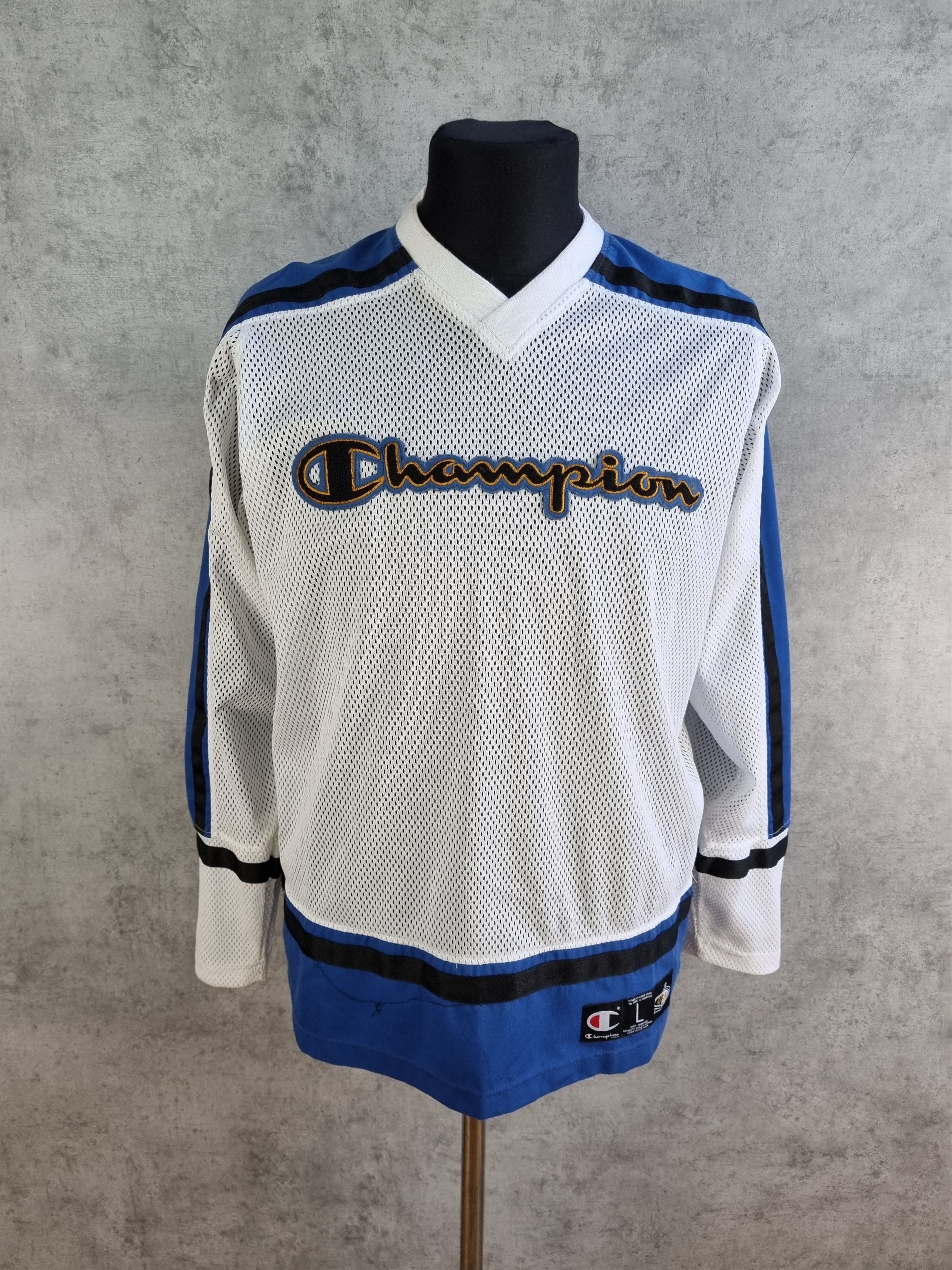 Champion × Vintage 90s Champion Big Embroidered Logo Hockey Jersey Rare Size US L / EU 52-54 / 3 - 1 Thumbnail