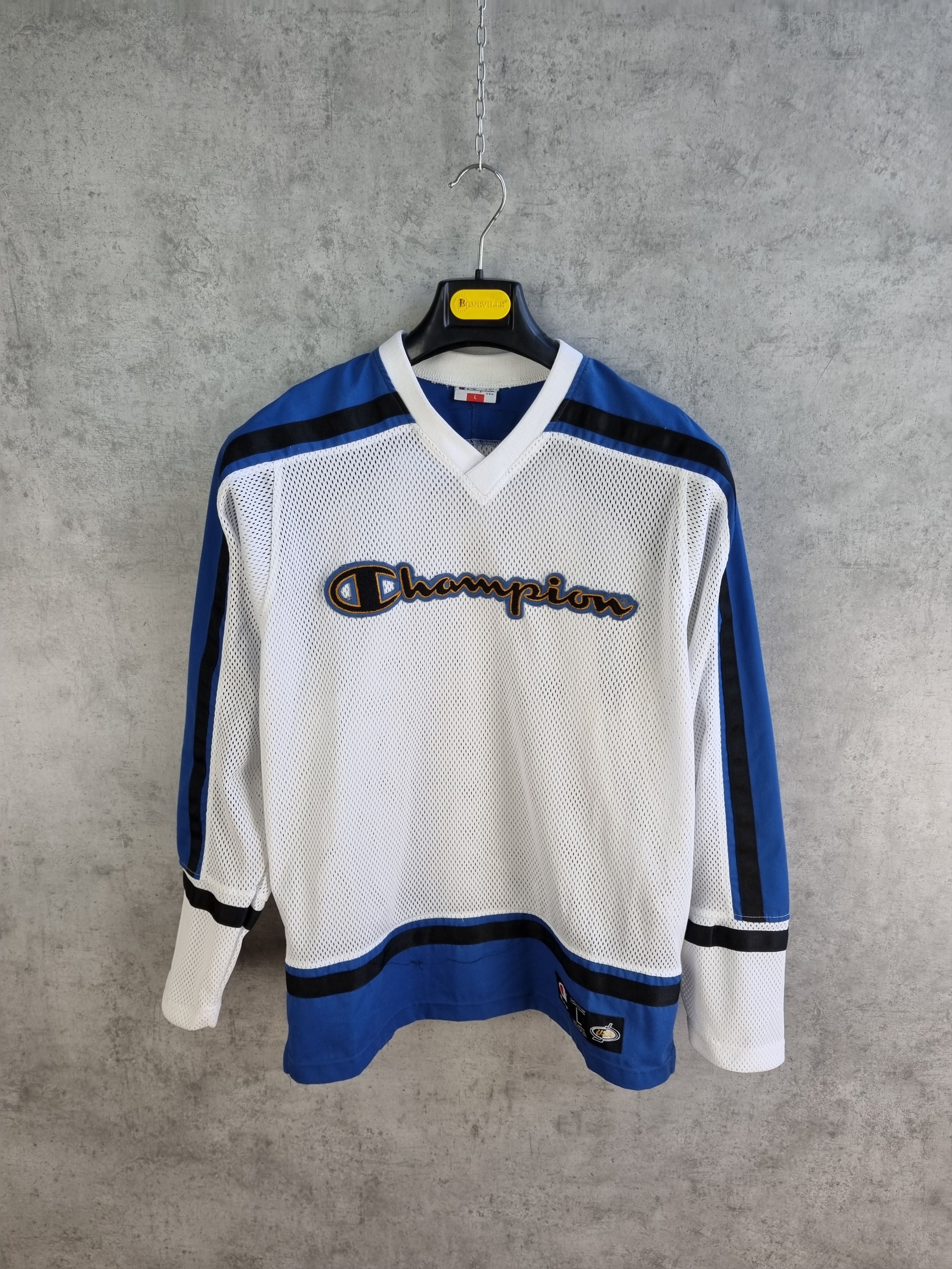 Champion × Vintage 90s Champion Big Embroidered Logo Hockey Jersey Rare Size US L / EU 52-54 / 3 - 3 Thumbnail