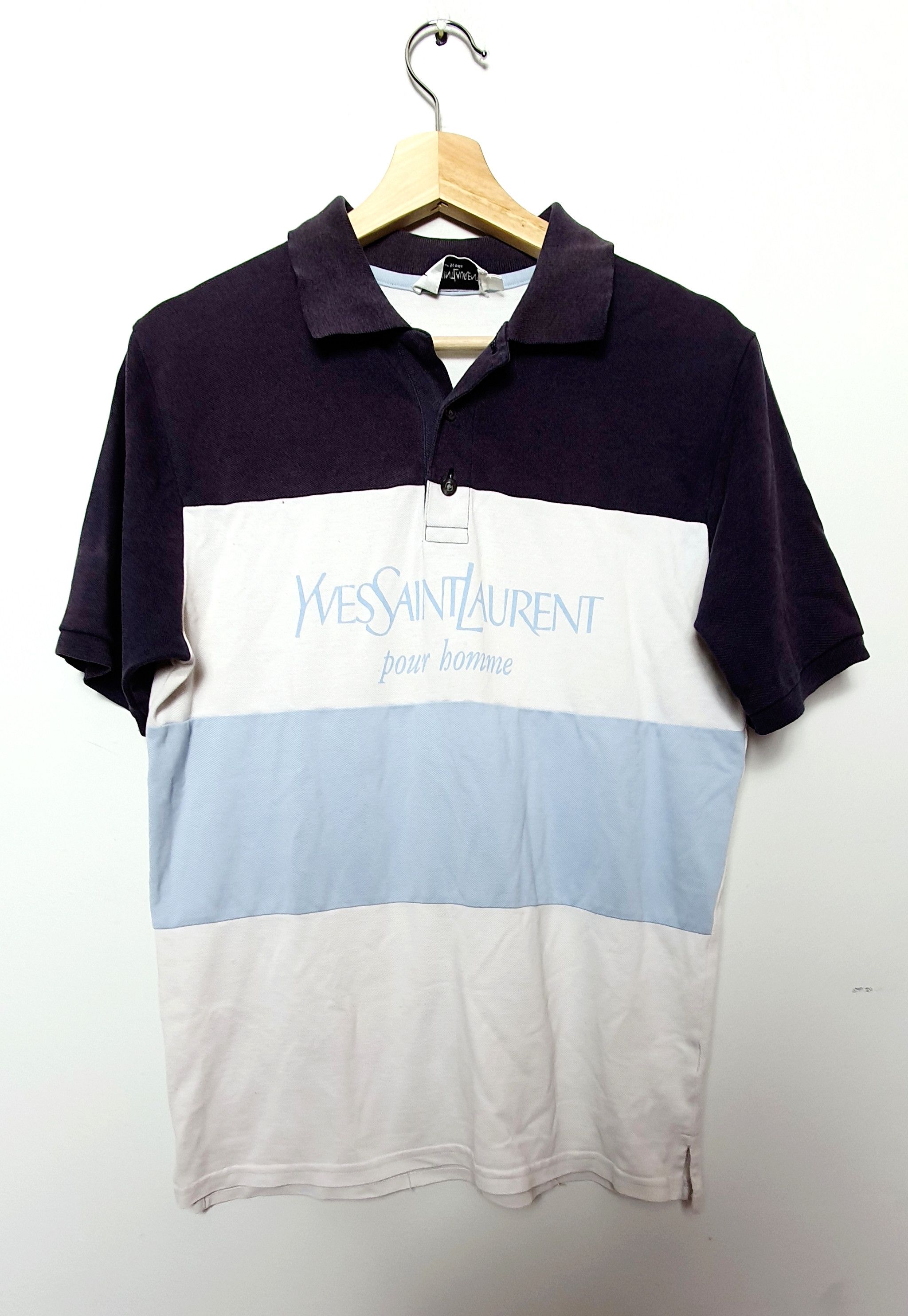 Yves Saint Laurent Embroidered Logo Polo Shirt White (USED)