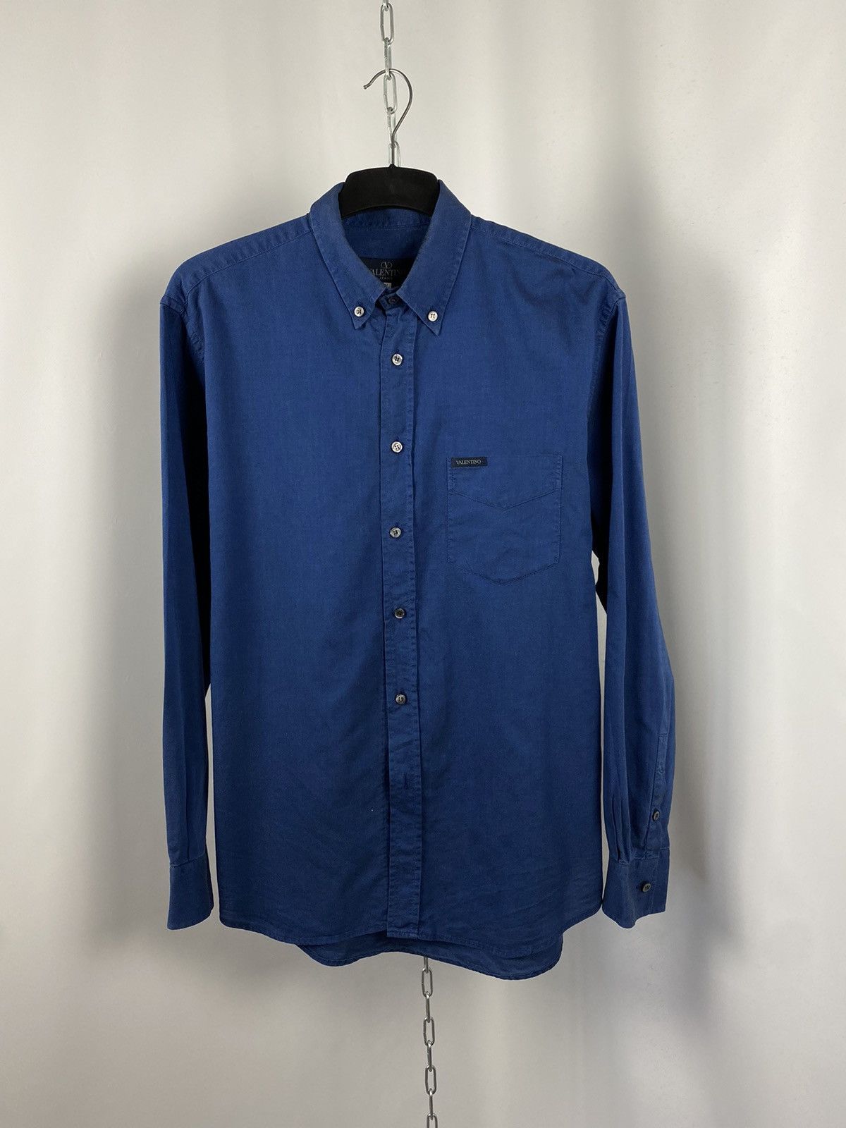 Valentino Valentino shirt long sleeve blue vintage luxury size XL Size US XL / EU 56 / 4 - 1 Thumbnail