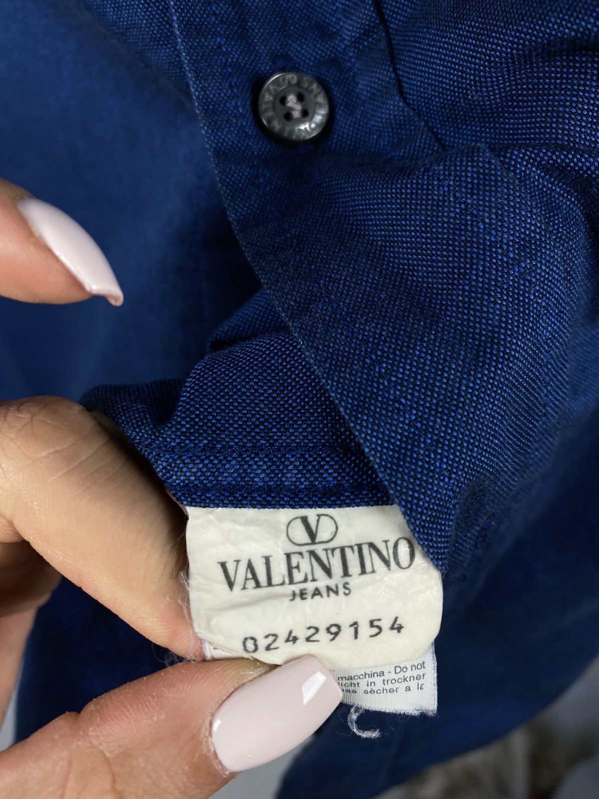 Valentino Valentino shirt long sleeve blue vintage luxury size XL Size US XL / EU 56 / 4 - 5 Thumbnail