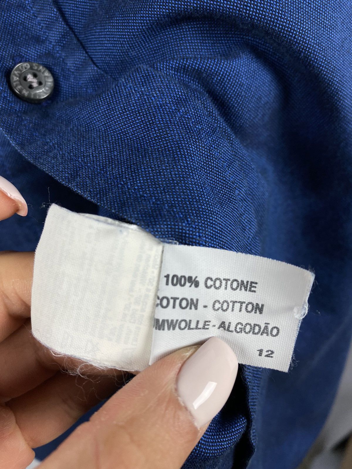 Valentino Valentino shirt long sleeve blue vintage luxury size XL Size US XL / EU 56 / 4 - 6 Thumbnail