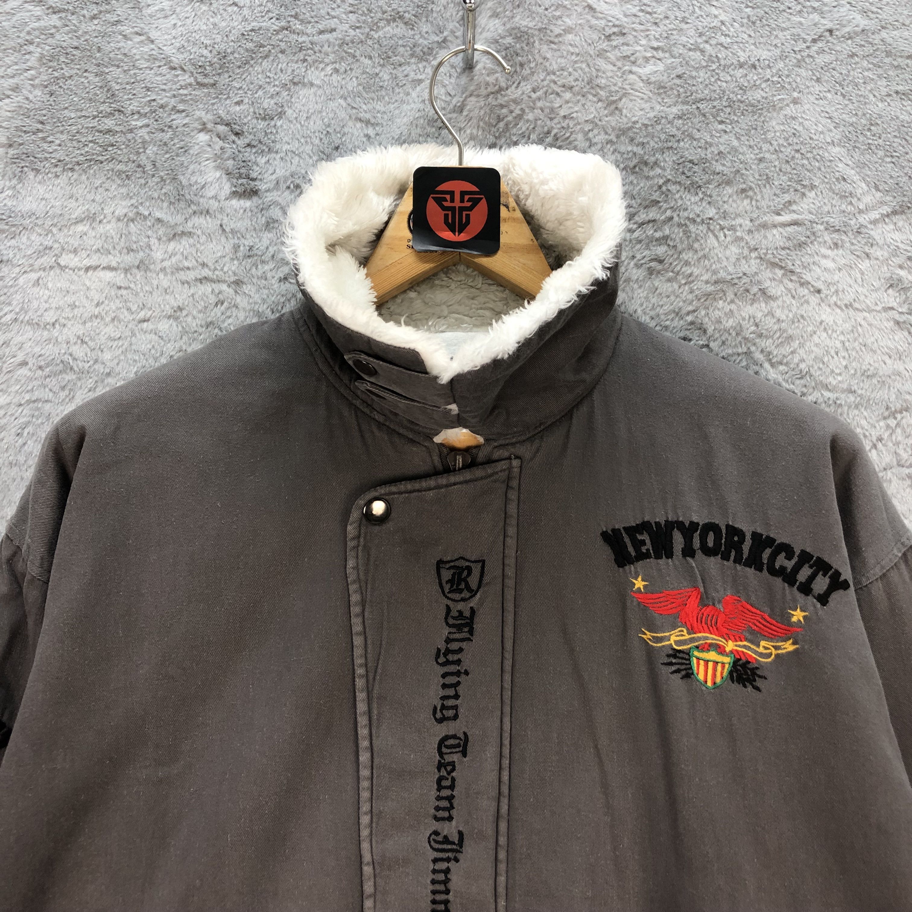 Japanese Brand FLYING TEAM JIMMY NEW YORK CITY SHEARLING JACKET #6570-74 Size US S / EU 44-46 / 1 - 4 Thumbnail