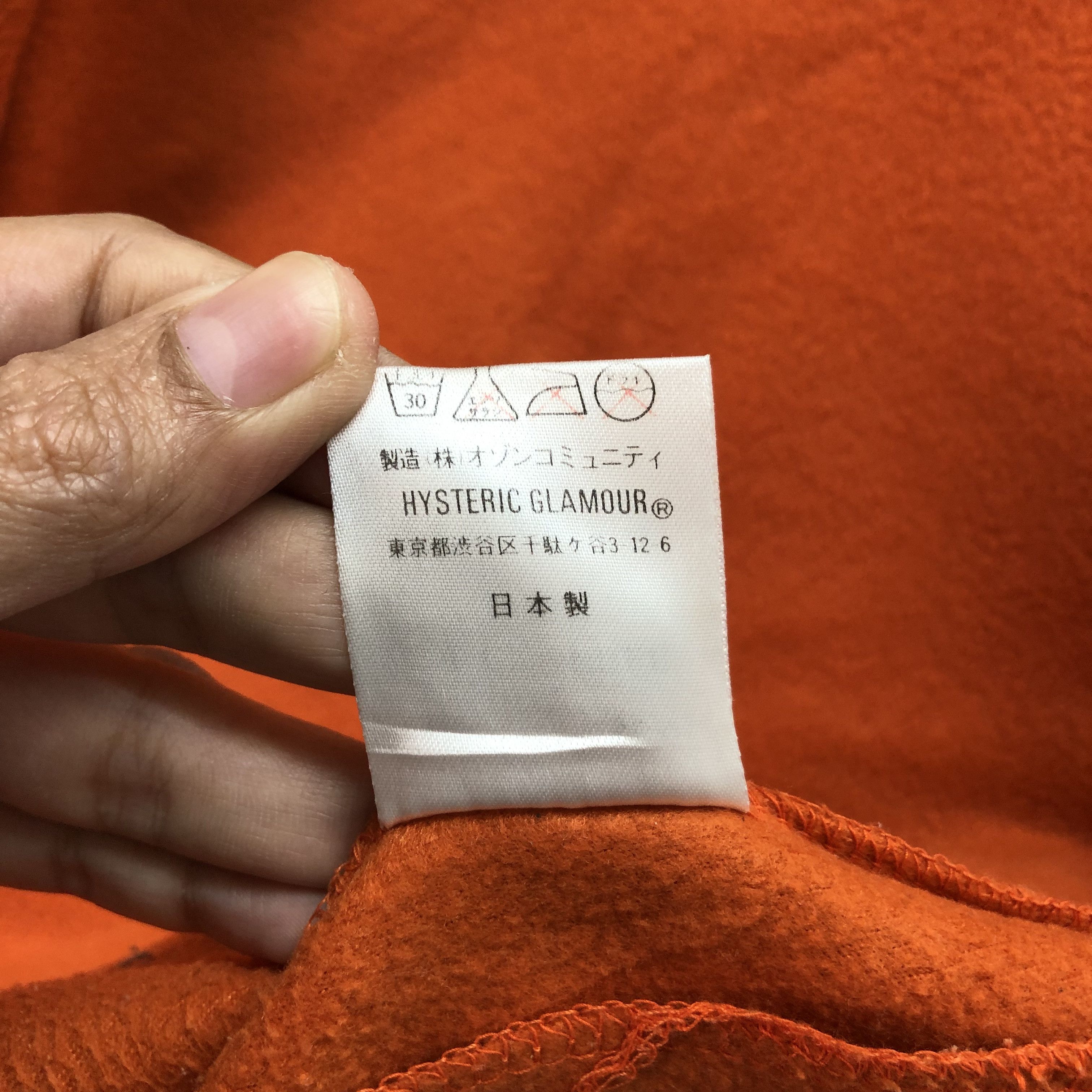 Hysteric Glamour HYSTERIC GLAMOUR ORANGE FLEECE CROPPED JACKET #6579-75 Size XS / US 0-2 / IT 36-38 - 13 Thumbnail