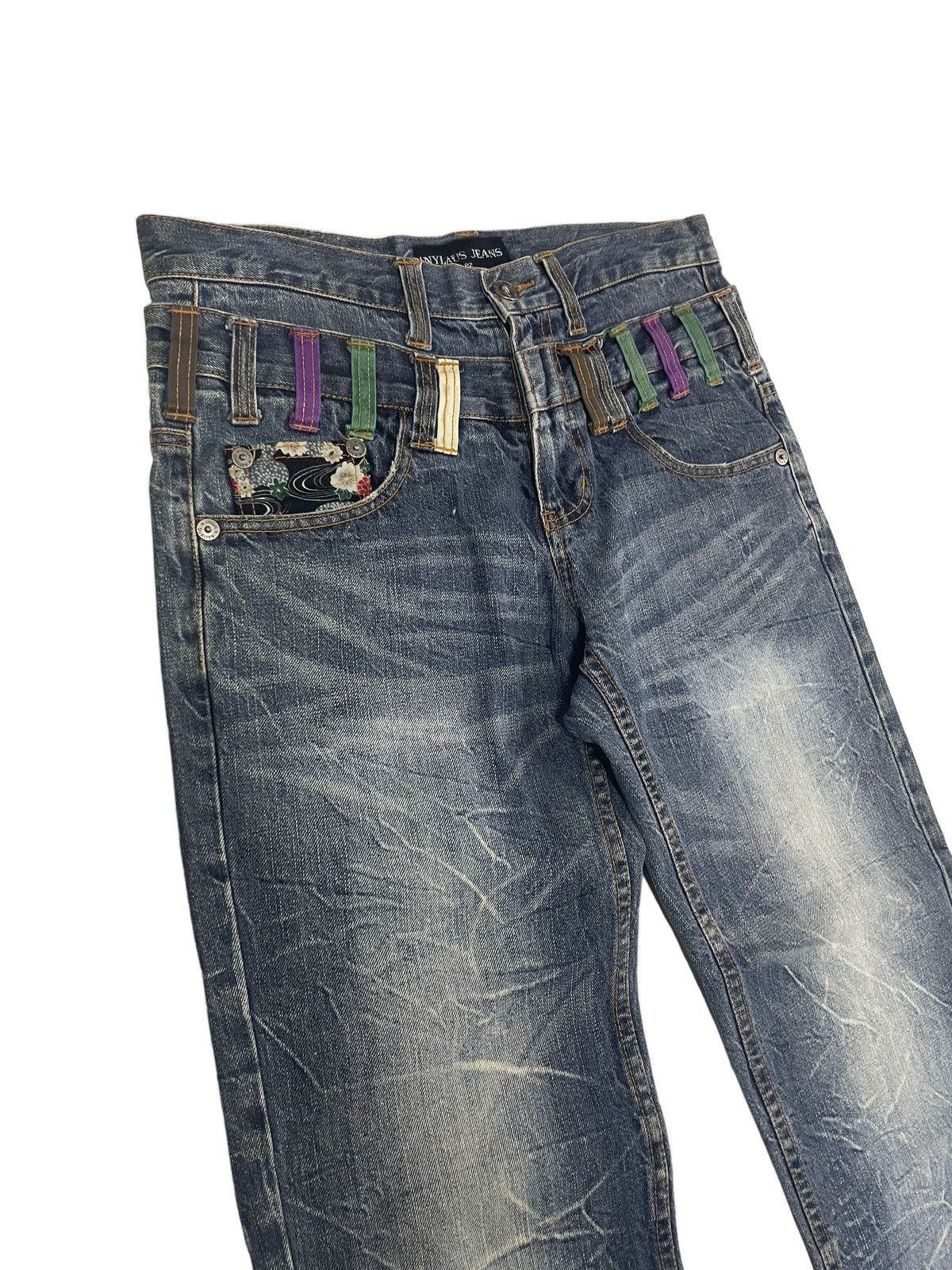 If Six Was Nine Vintage Nylaus Japan Double Waist Jeans Hysteric Style Size US 32 / EU 48 - 5 Thumbnail