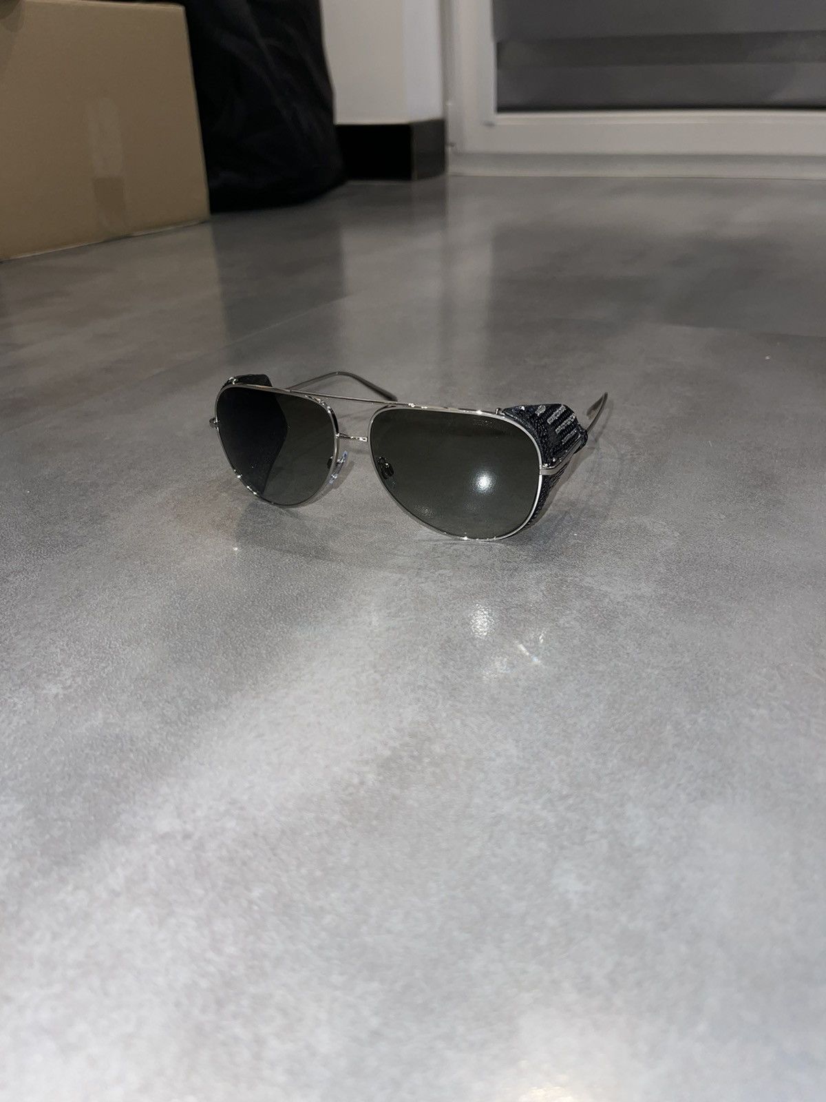 Armani × Emporio Armani × Giorgio Armani Giorgio Armani AR6005-B-Z 3015/11 Silver Aviator Sunglasses Size ONE SIZE - 1 Thumbnail