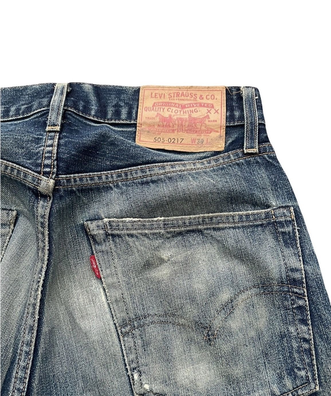 Levi's Levis 505 E 1967 Model Redline Selvedge Aging Distressed Size US 30 / EU 46 - 13 Thumbnail