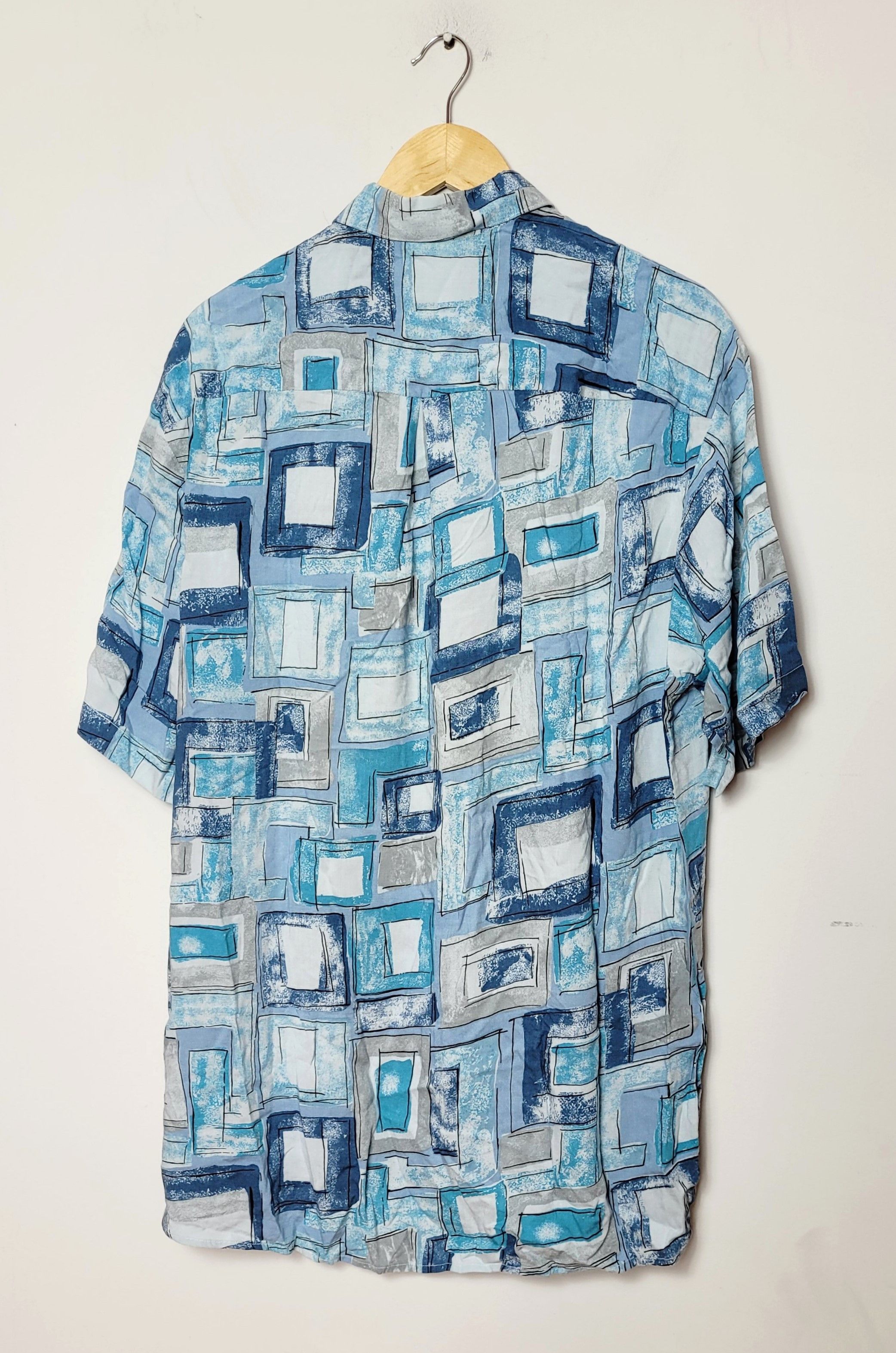 Vintage vintage blue abstract shirt Size US M / EU 48-50 / 2 - 2 Thumbnail