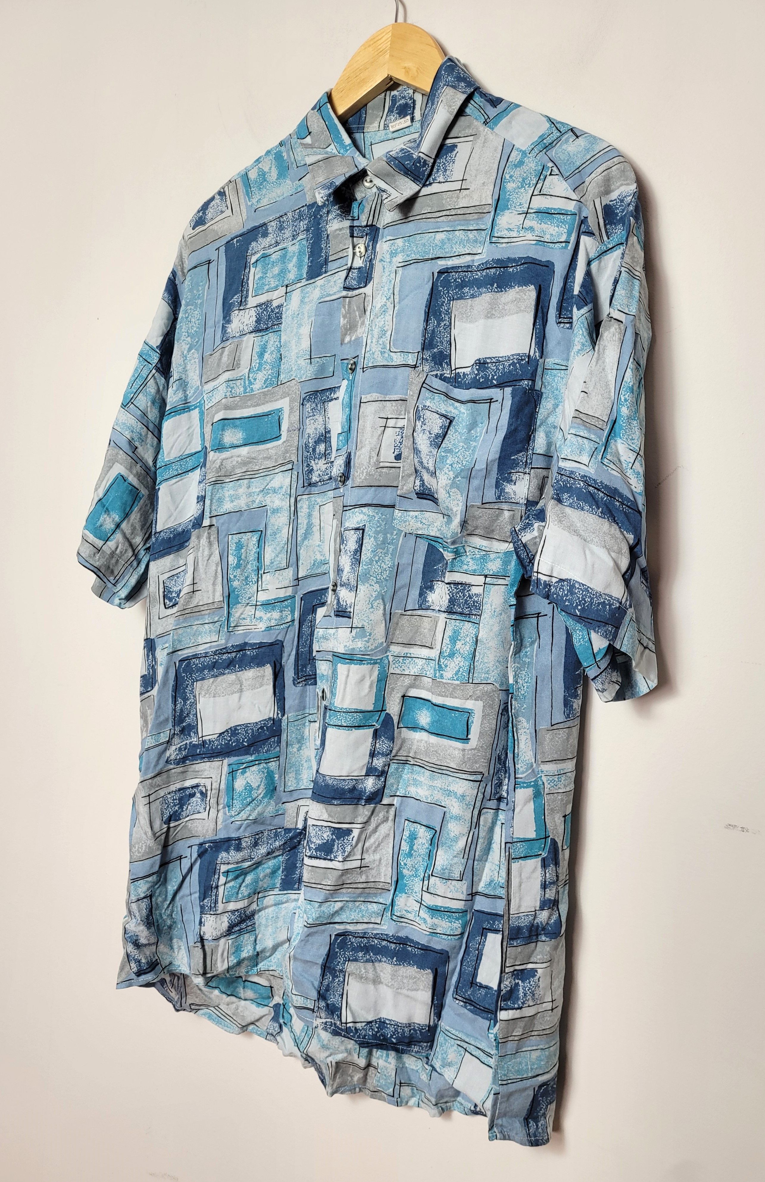 Vintage vintage blue abstract shirt Size US M / EU 48-50 / 2 - 5 Thumbnail