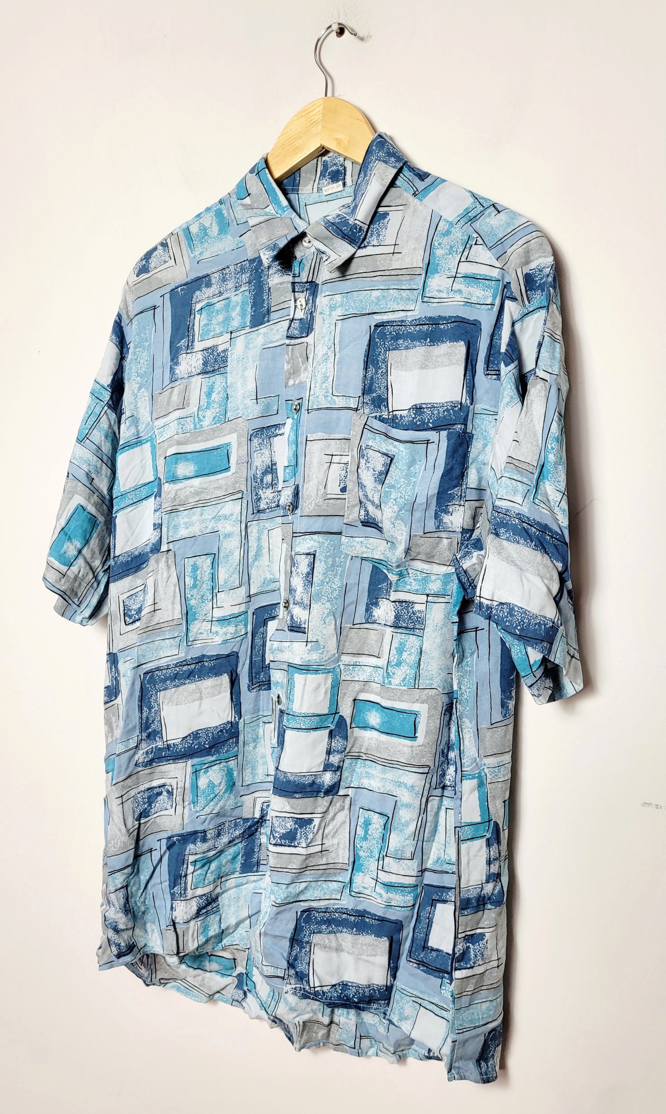 Vintage vintage blue abstract shirt Size US M / EU 48-50 / 2 - 3 Thumbnail