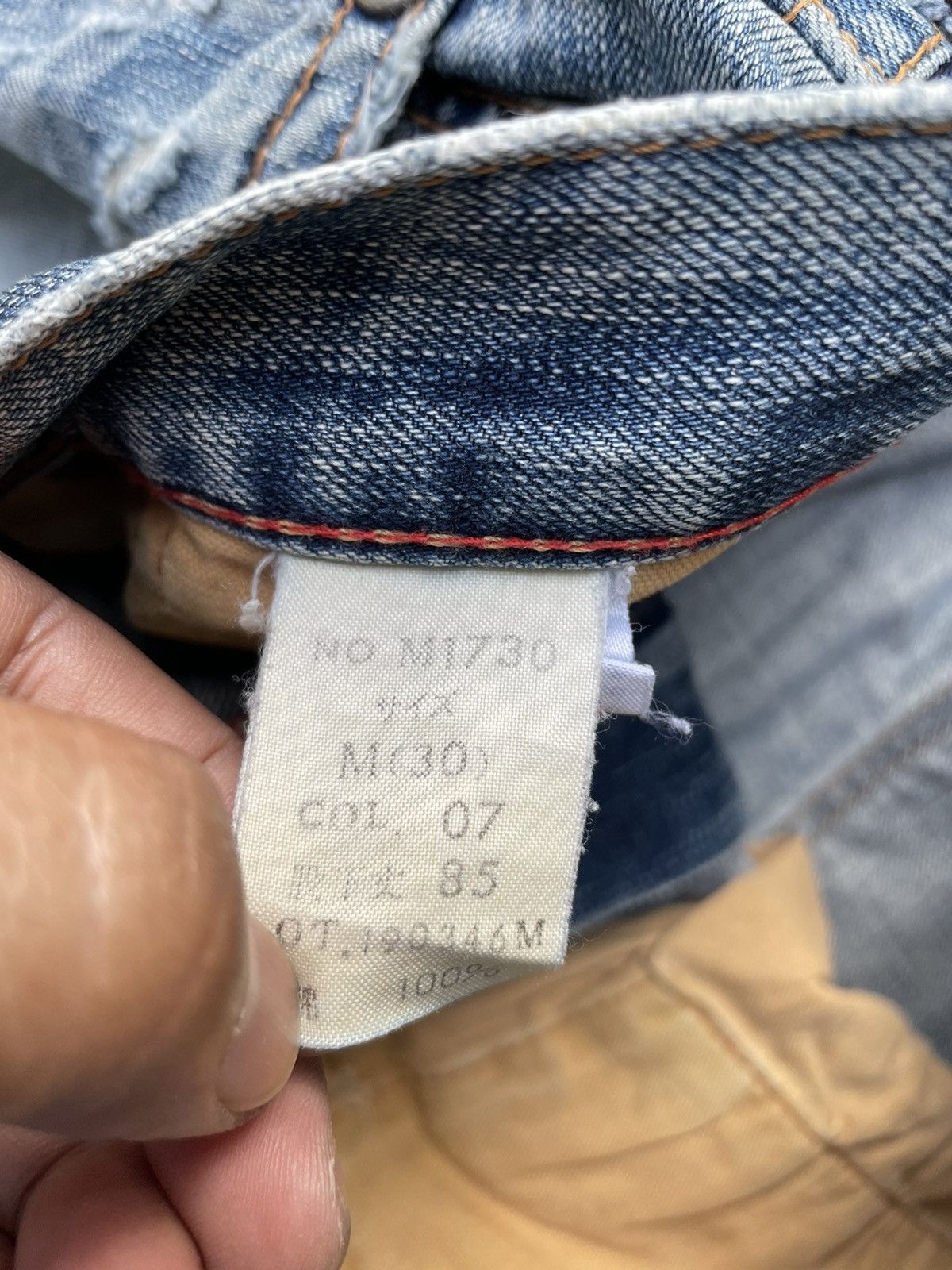 If Six Was Nine Blue Way Japan Aging Distressed Denim Size US 31 - 17 Thumbnail