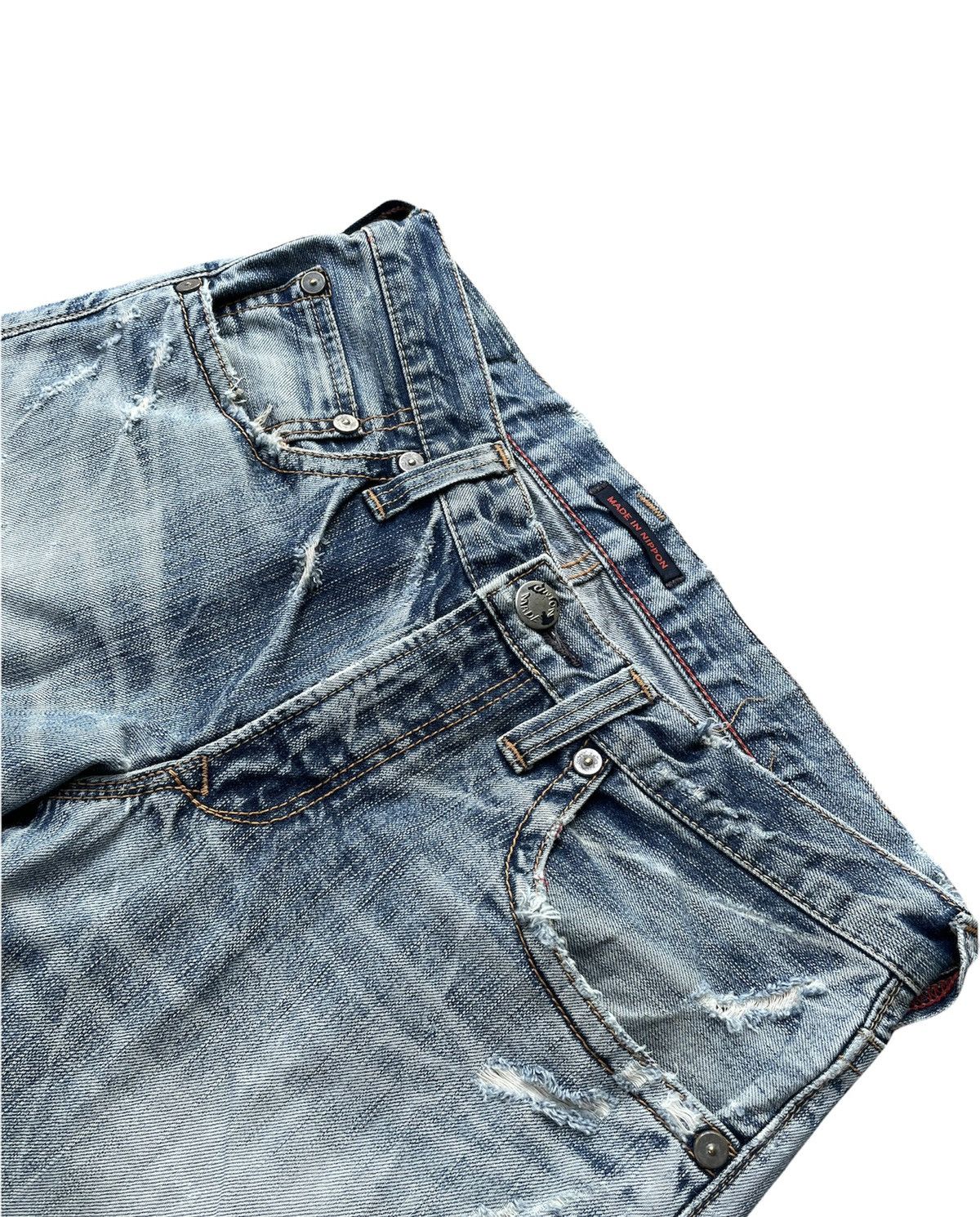 If Six Was Nine Blue Way Japan Aging Distressed Denim Size US 31 - 7 Thumbnail